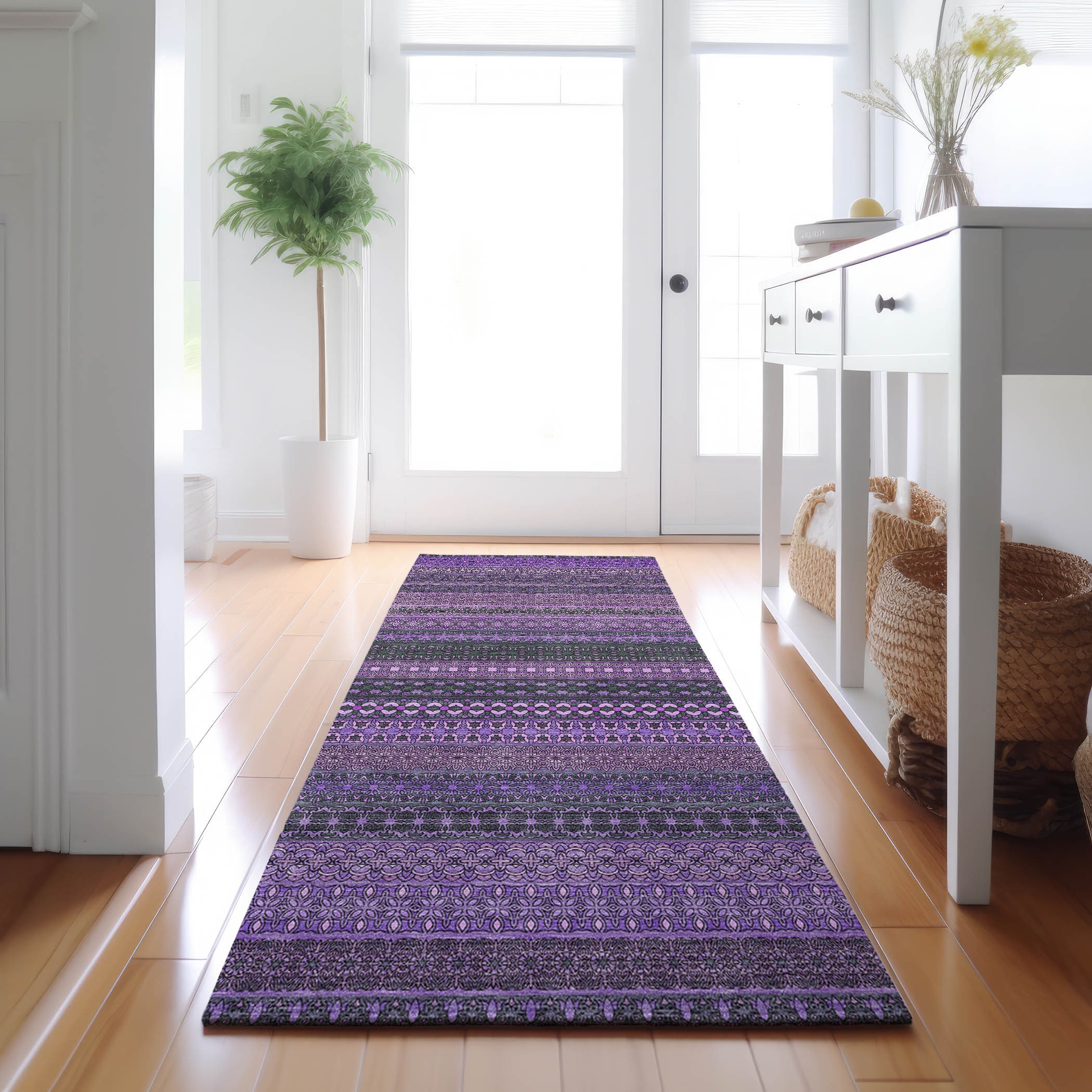 Addison Rugs AMF573BG2X8 Mayfield AMF573BG 2 x 7 (ft) Loomed Polyester Beige Rectangular Indoor Geometric Machine washable Area rug