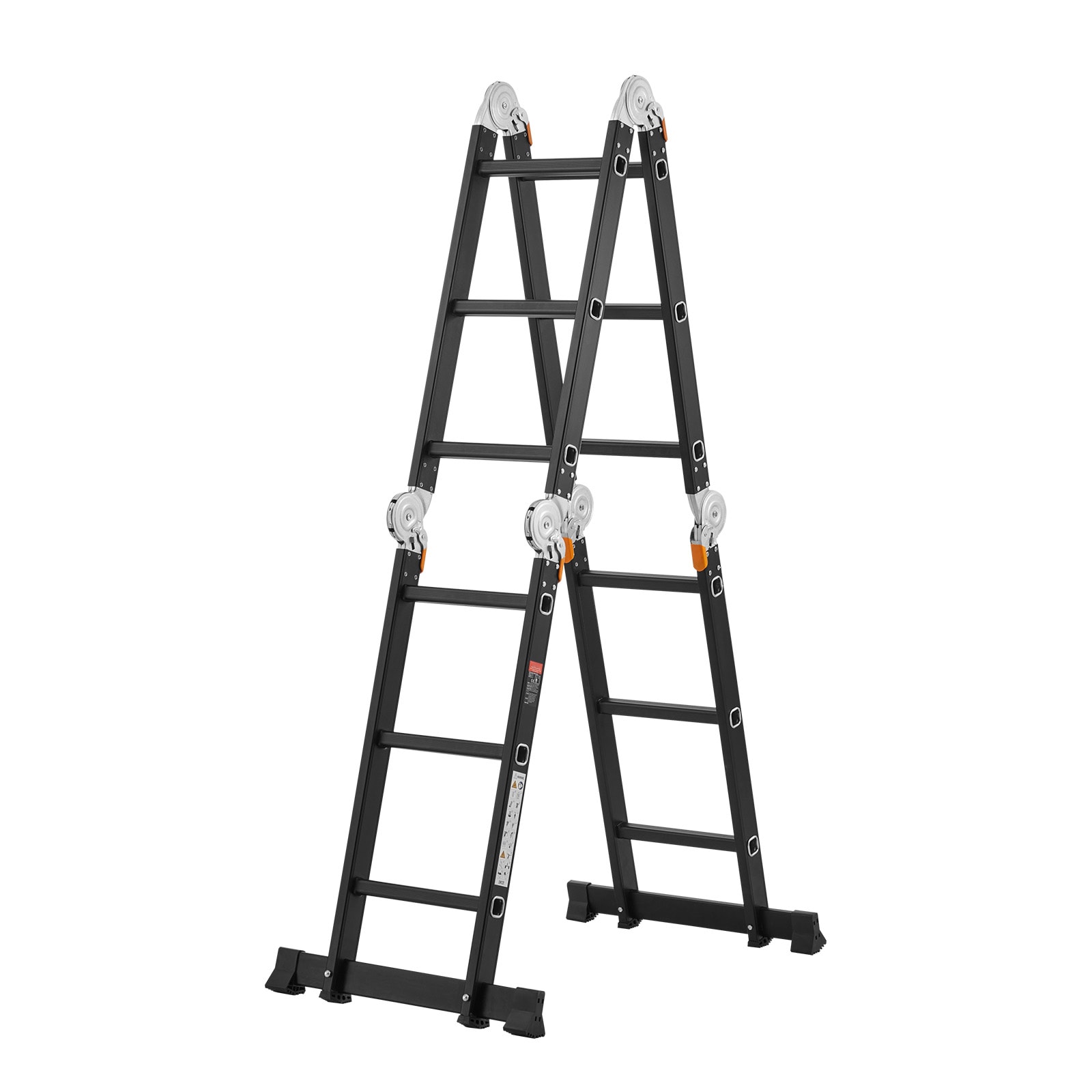 GIVIMO Multi-Purpose Folding Ladder 7-in-1 - 12-ft Reach Aluminum Extension Ladder - 330-lb Capacity - Scaffolding Plank for Home Outdoor