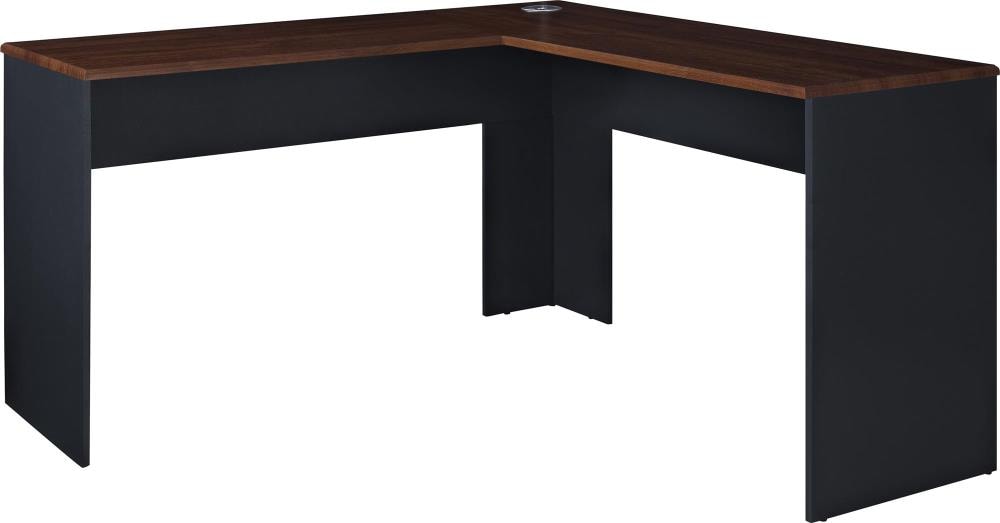 Cherry Color Contemporary L Shape Home Office Desk