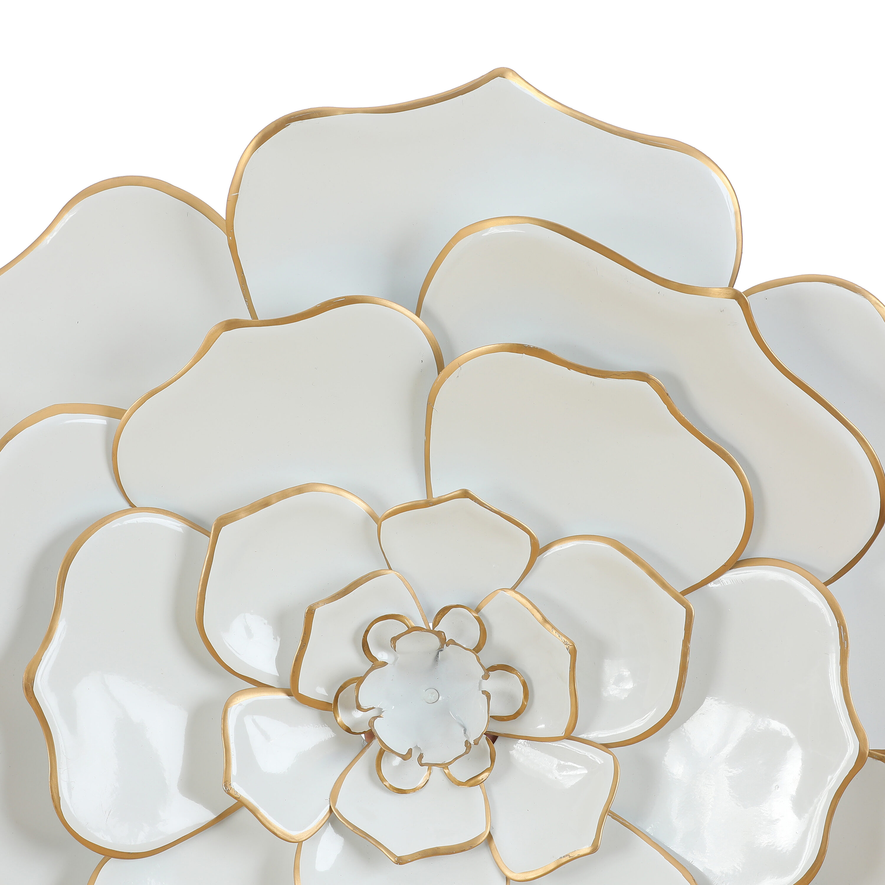 Asense 37 Inch Metal Flowers Wall Art Decor, White & Gold Flowers Wall —  CHIMIYA