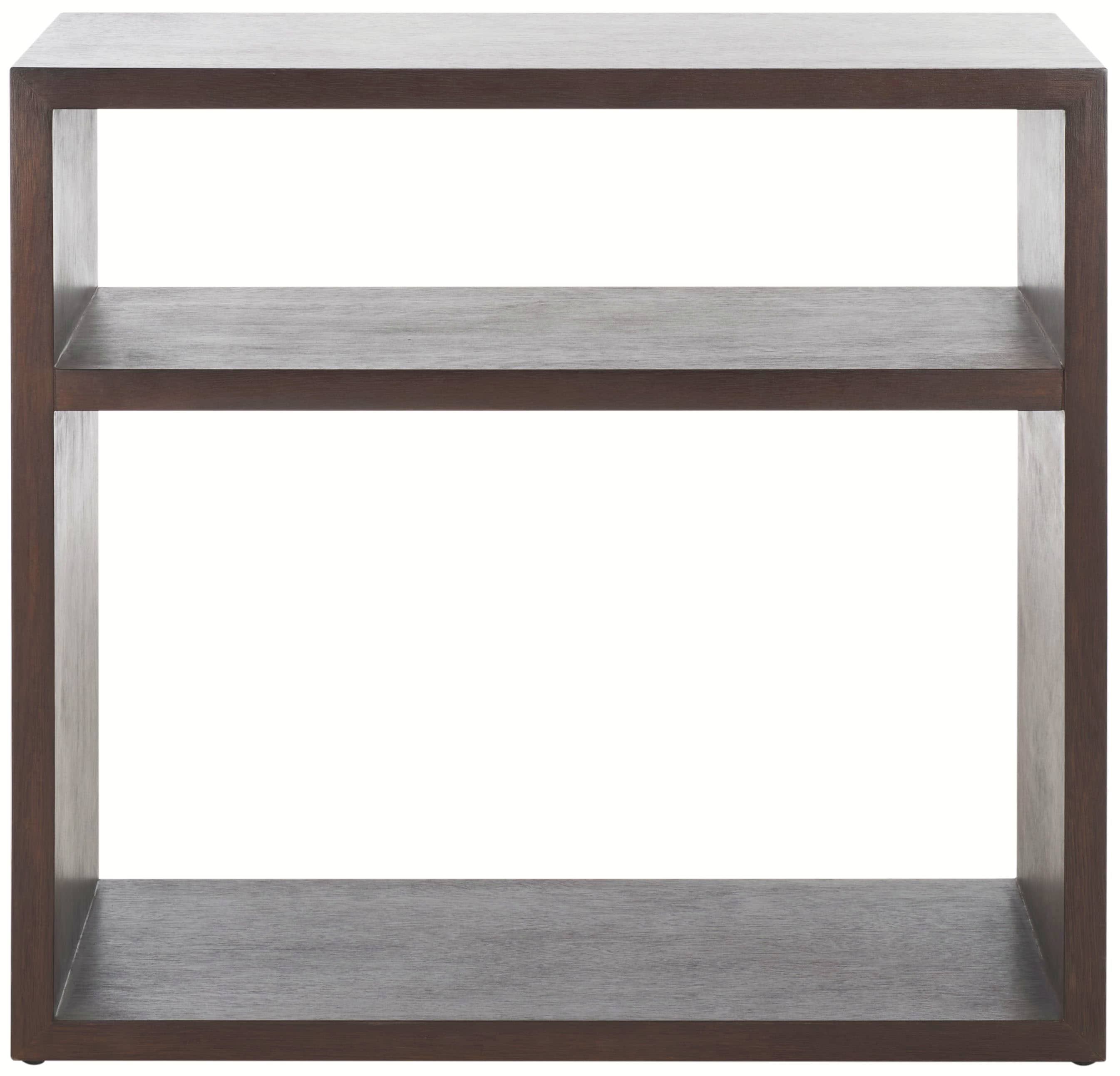 Munson Dark Oak Wood Console Table with Shelves