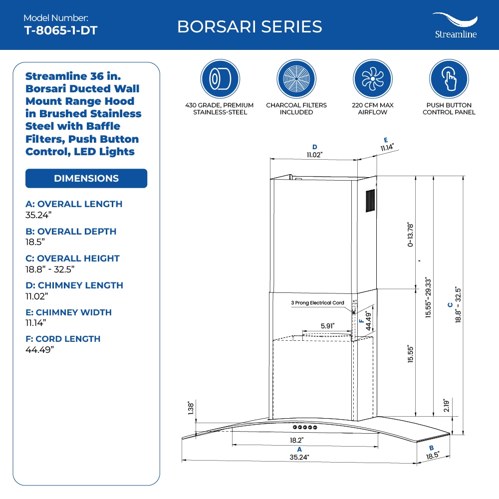 Streamline T-8065-1-DT Wall-Mounted-Range-Hoods - View #9
