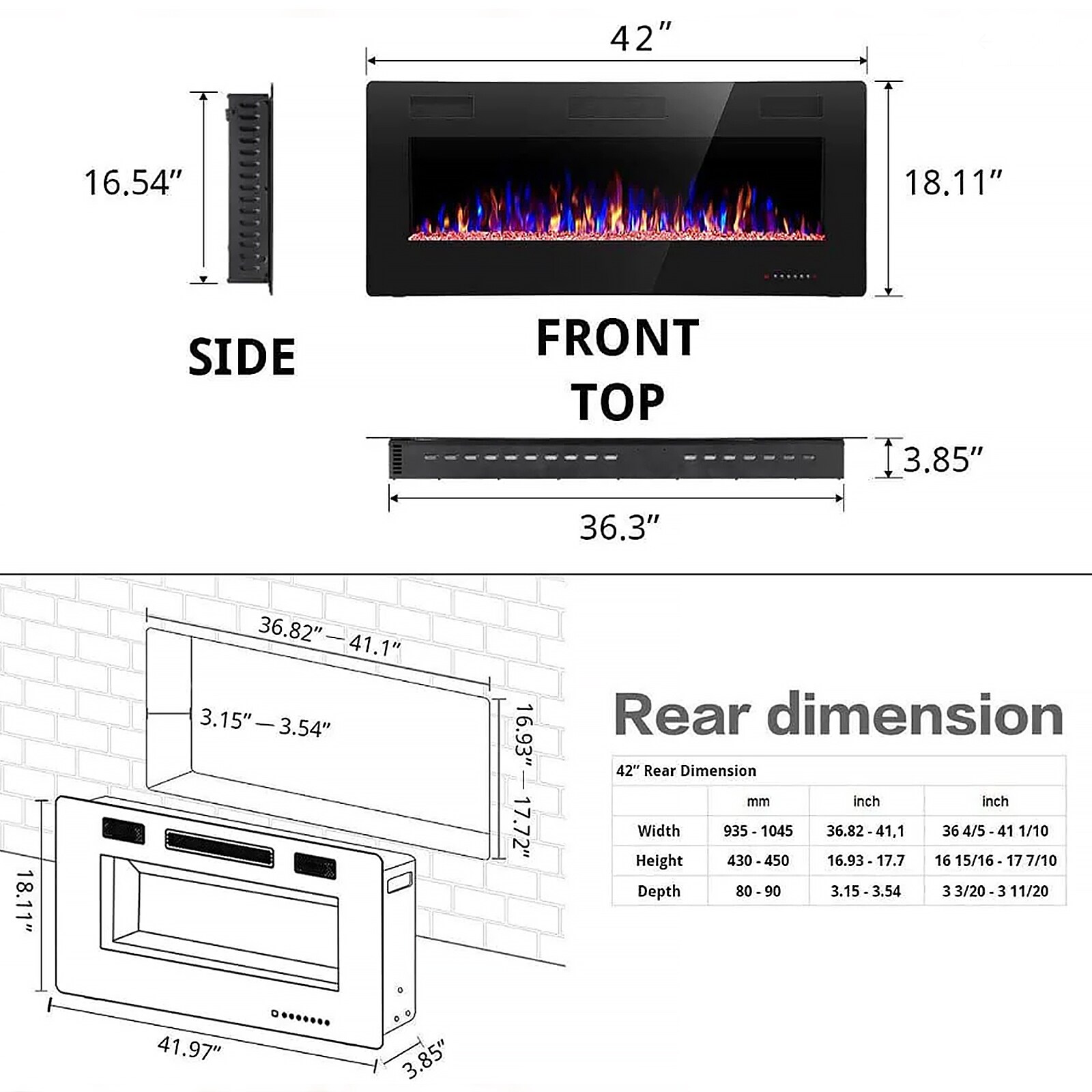 BANSA ROSE LLZJLY41407 Electric-Fireplaces - View #7
