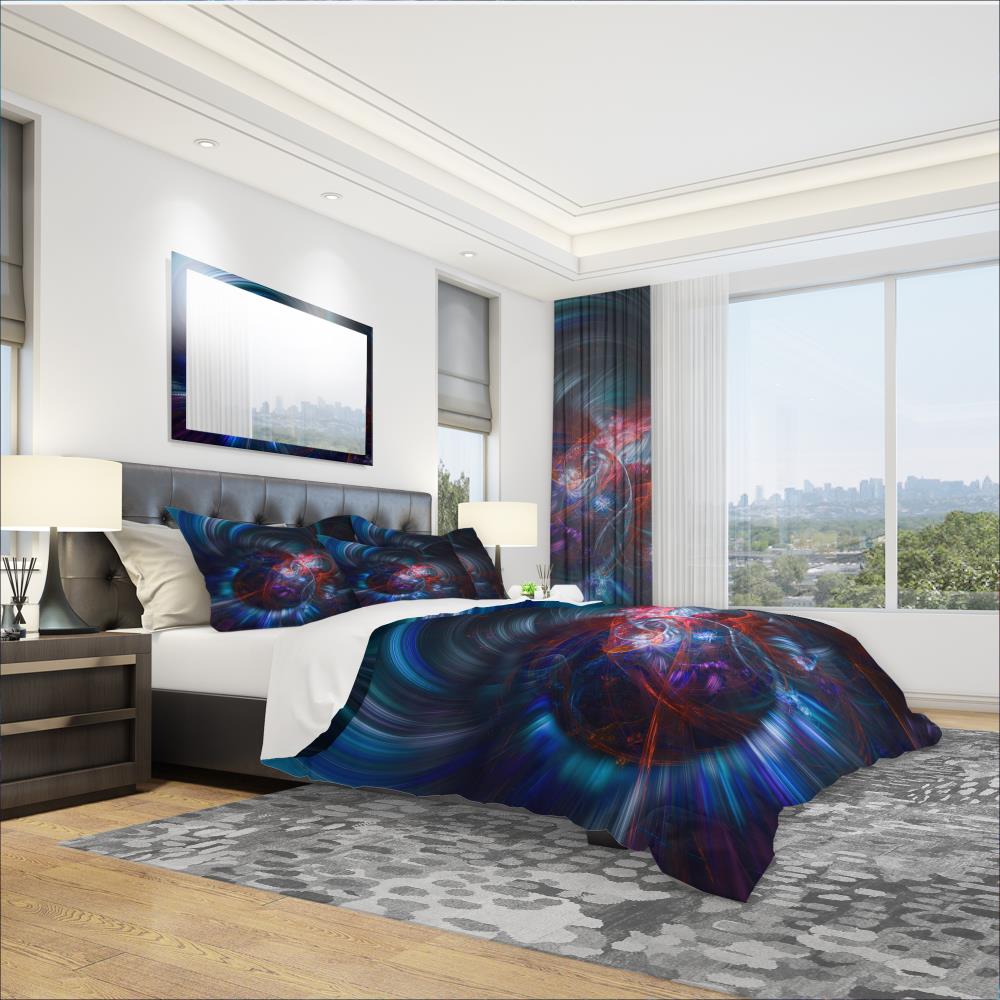 Designart BED8676-Q 3 -Piece Blue Queen Duvet cover Set