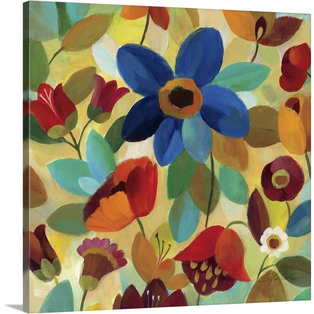 GreatBigCanvas 2174878-24-16X16 Summer Floral II by Silvia Vass 16-in H x 16-in W Abstract Print on Canvas