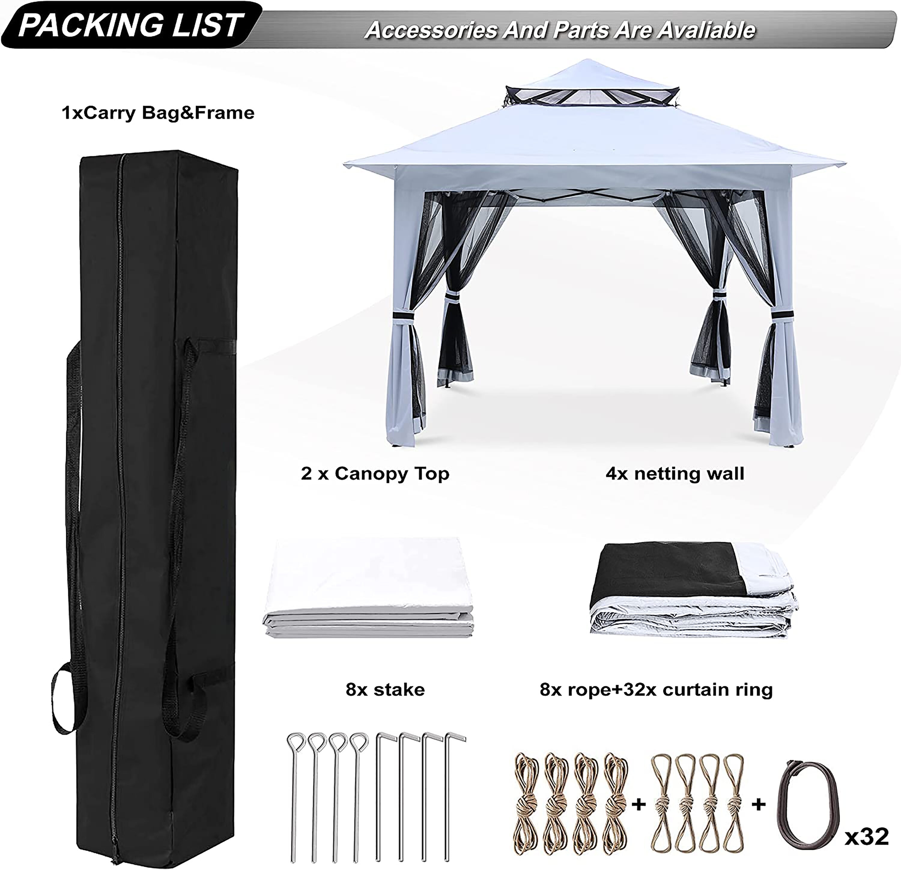 ABCCANOPY 13X13TYSW-WHITE Canopies-Sl - View #4