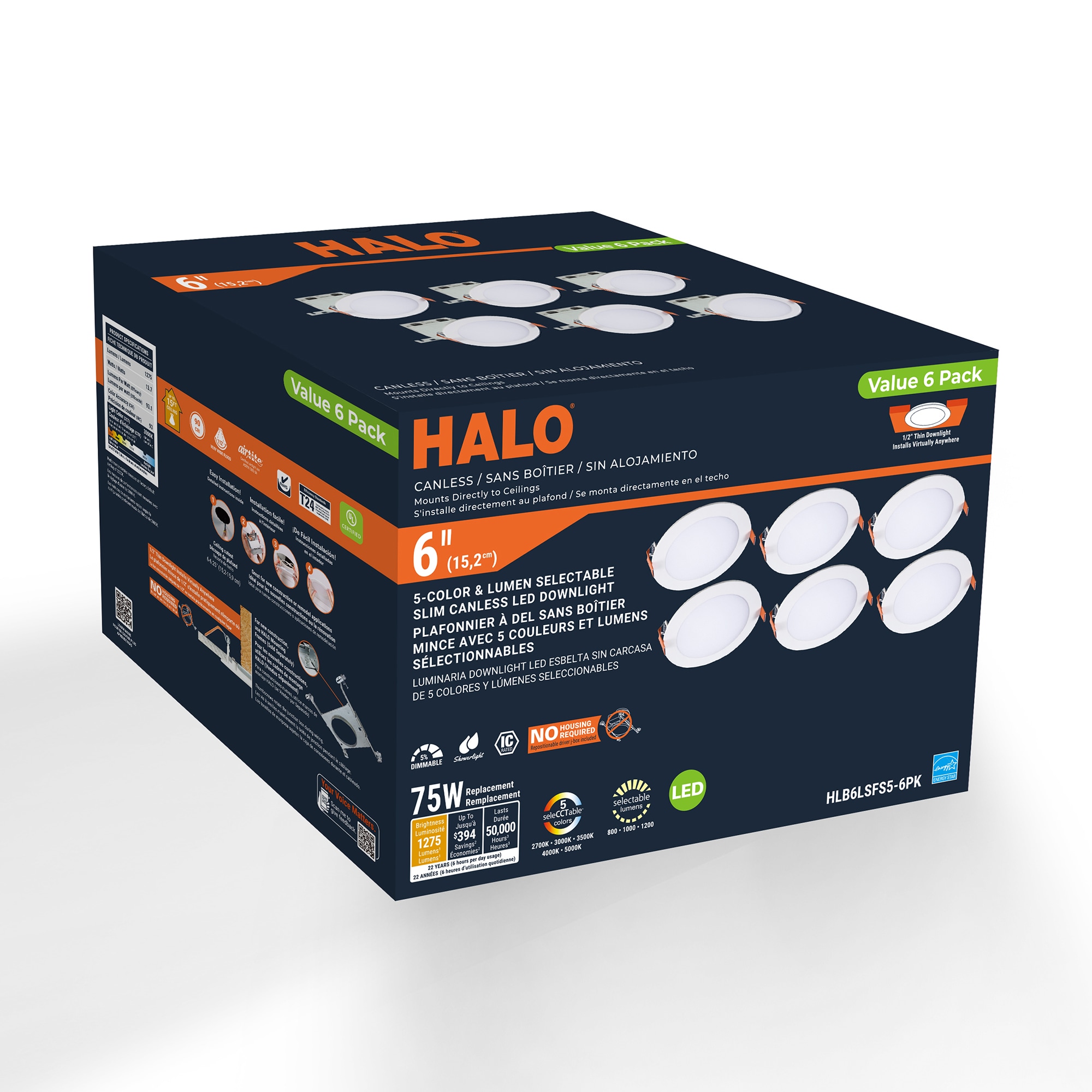 HALO HLB6LSFS5-6PK Led-Retrofit-Downlight - View #2