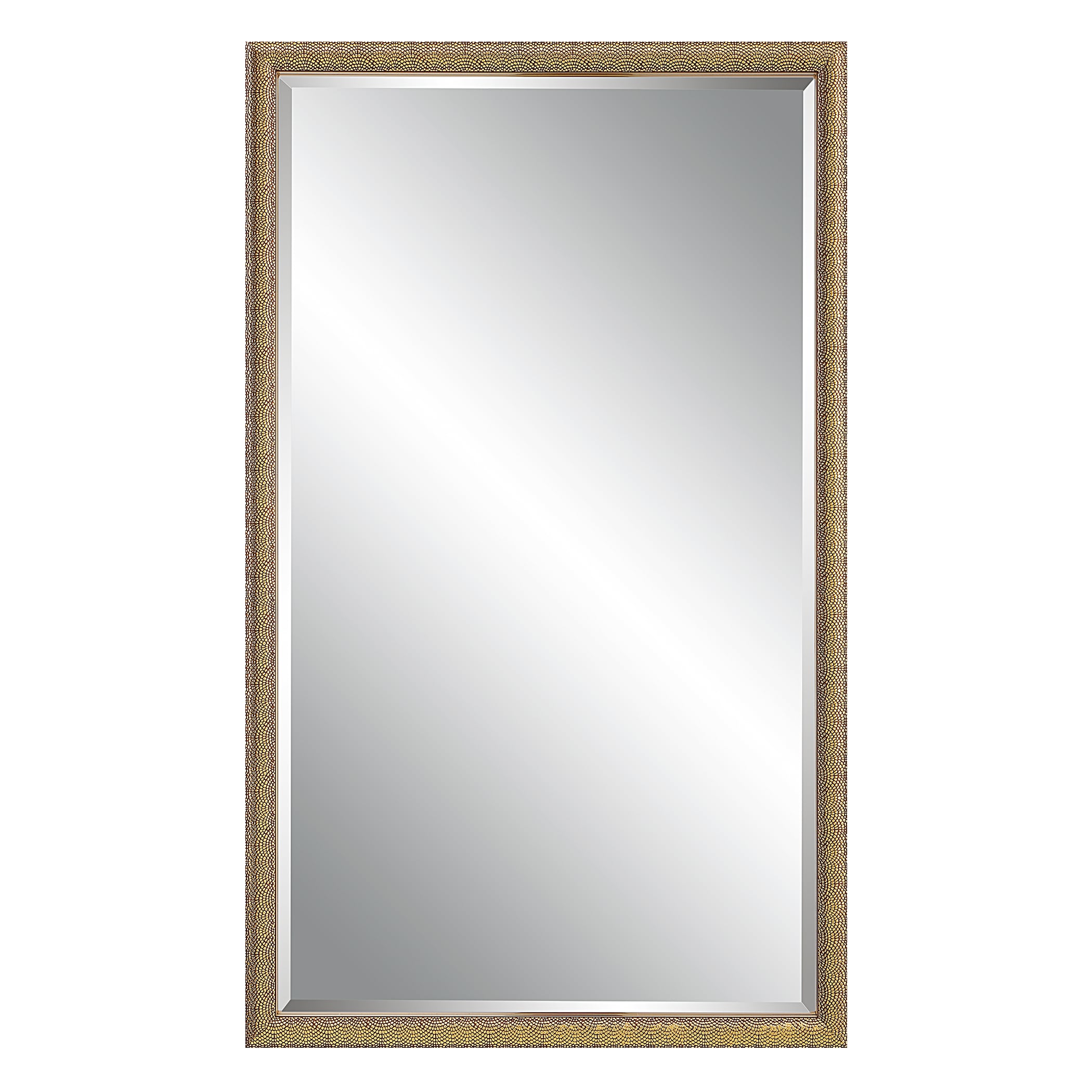 Global Direct W00556 24-Inches W x 40.0-Inches H Rectangle Gold with dark brown background Framed Wall Mirror