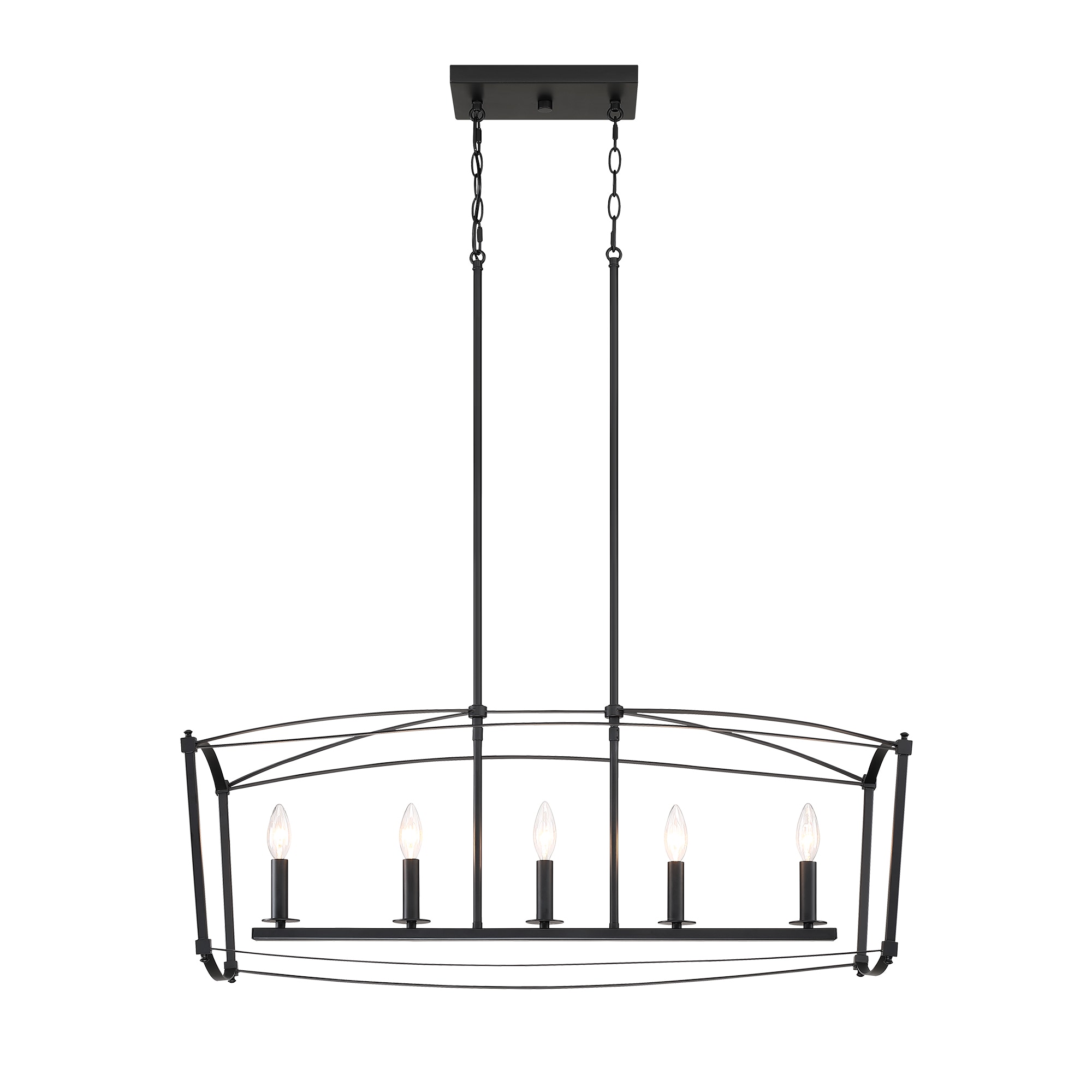 Hukoro 5-Light Matte Black Modern/Contemporary Dry rated Chandelier in ...