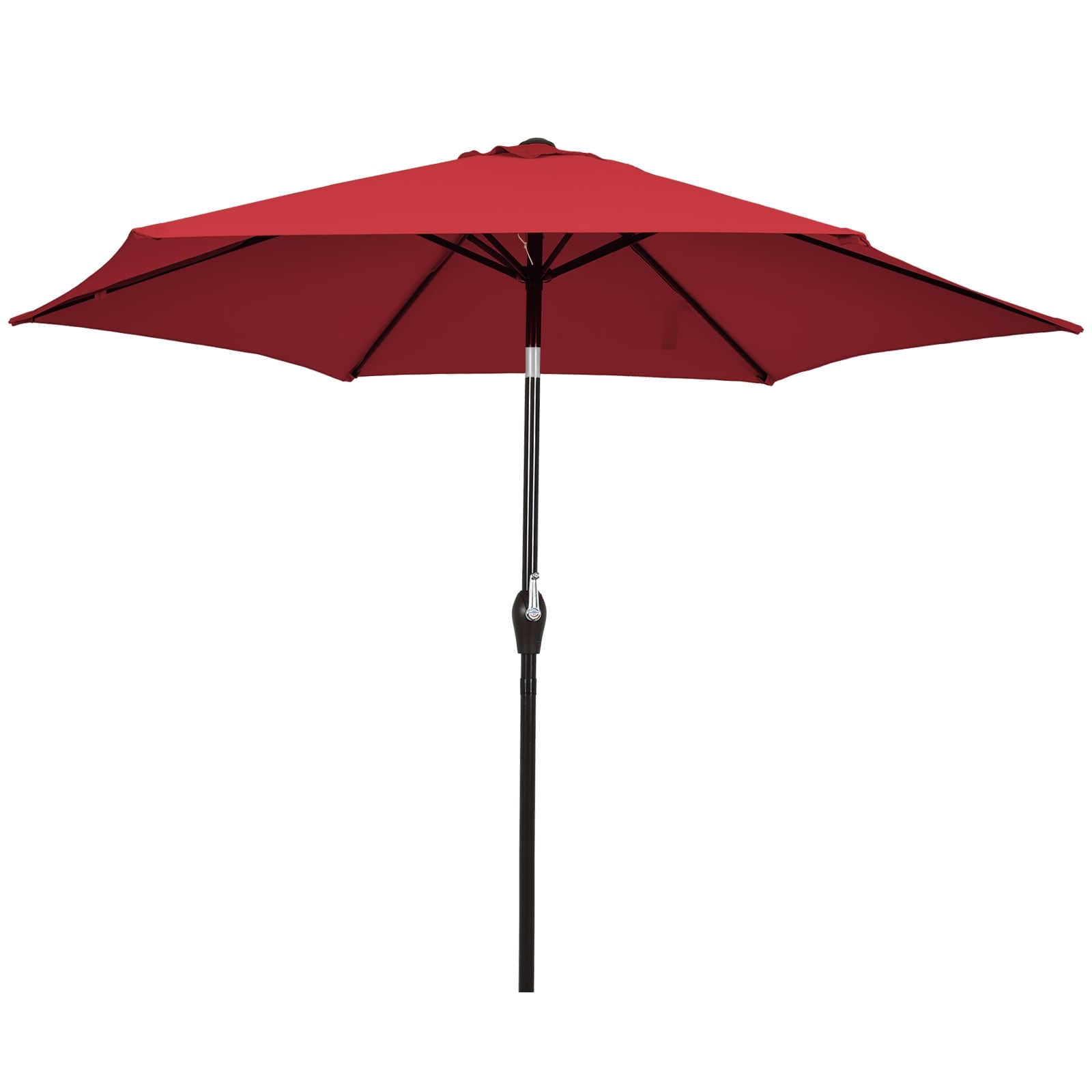 Forclover 10-ft Steel Red Crank Market Patio Umbrella HYFC-UM0379NY At ...