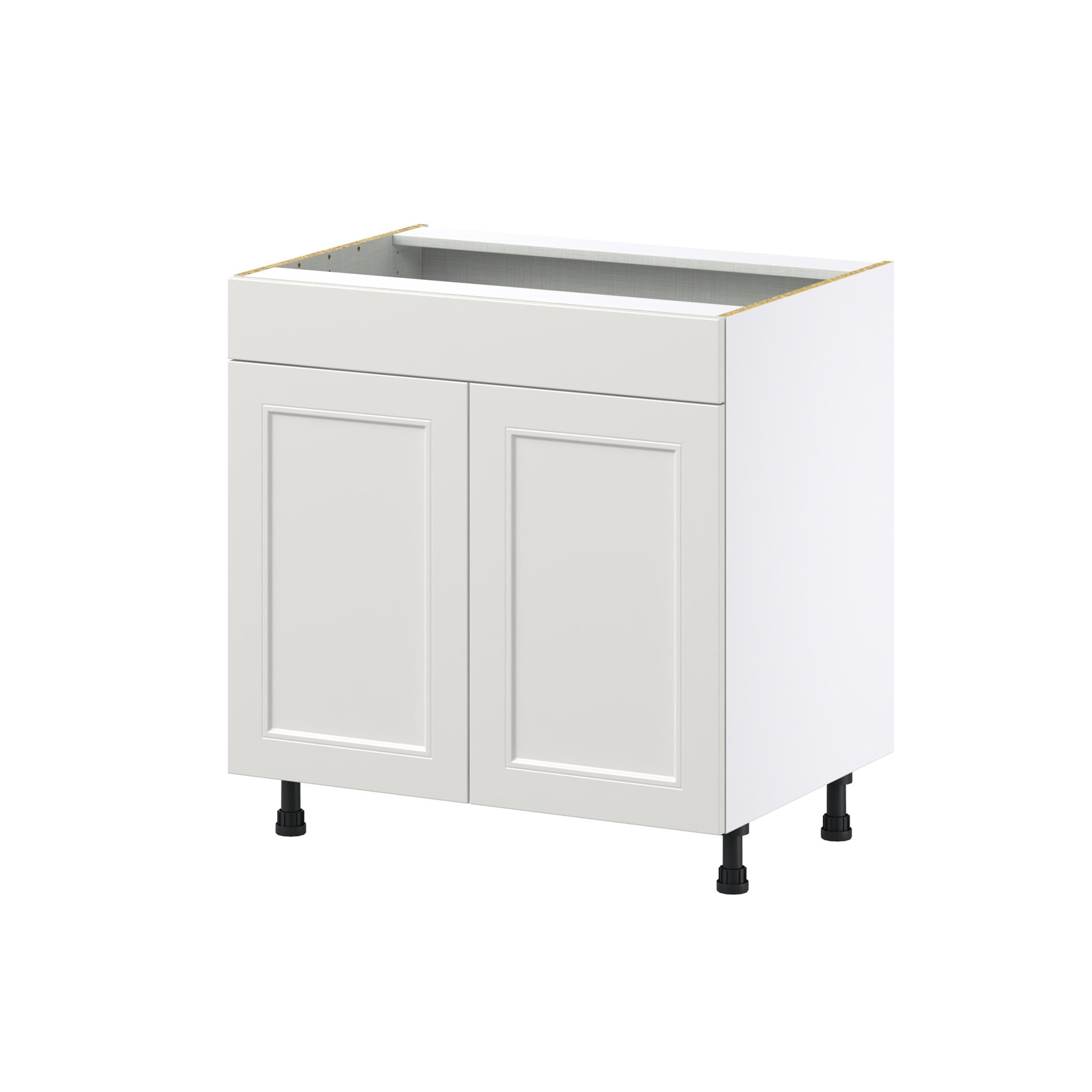 Hugo&Borg DSSB33FF-BE Belcourt 33-in W x 34.5-in H x 24-in D Painted Light Gray Sink Base Fully assembled Cabinet (Recessed Panel Shaker)
