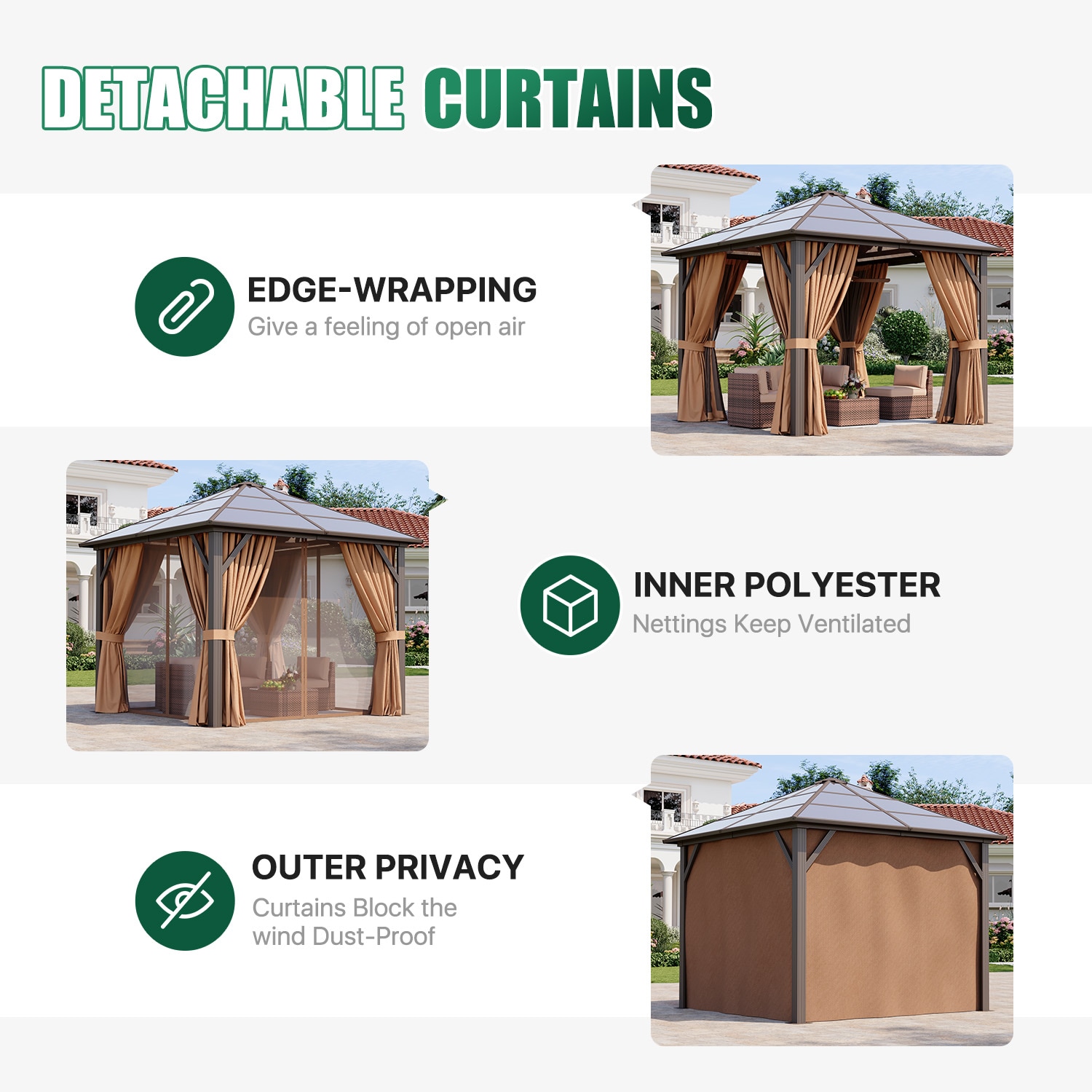 AOXUN ZZGB-02101B Wood-Resin-Gazebos - View #4