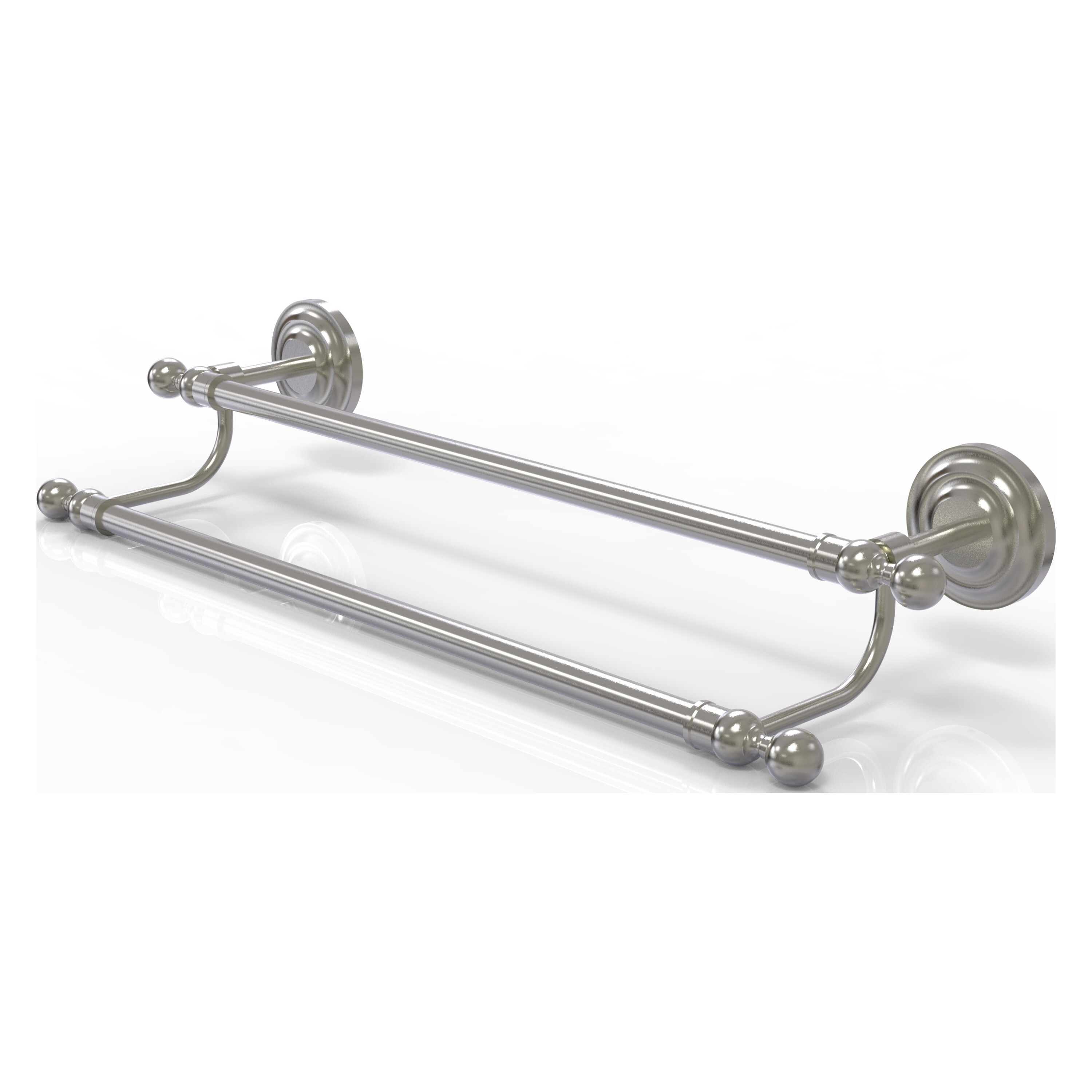 Allied Brass QN-72/18-SN Que New 18-in double Satin Nickel Wall mount Double Towel Bar