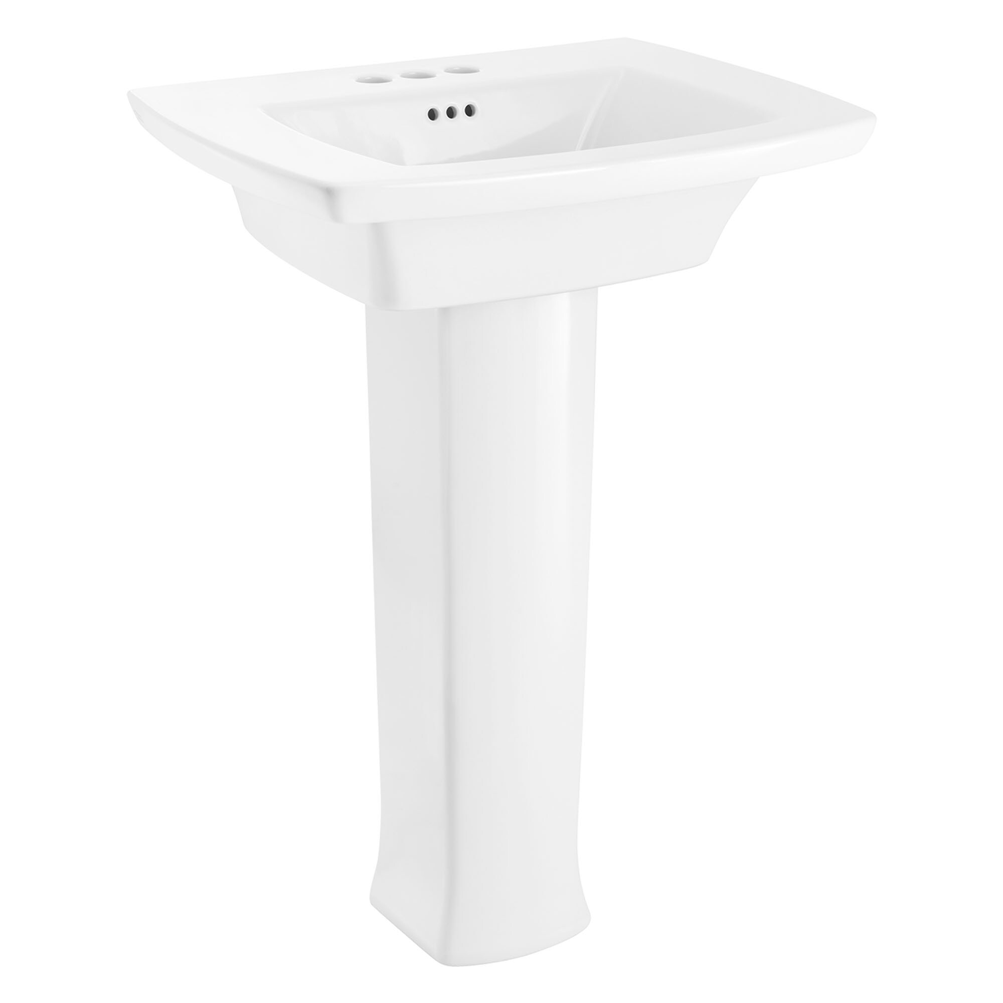 Edgemere 19.5'' White Ceramic Rectangular Pedestal Bathroom Sink