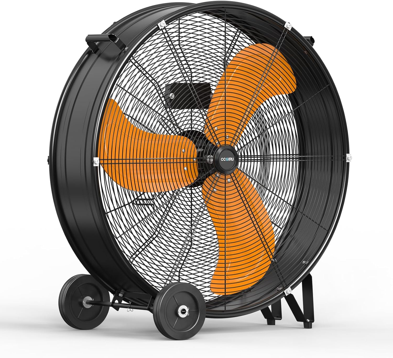 HICFM 30 Inch 14000 CFM Industrial Drum Fan 3 Speed High Velocity Barrel Fan Wheels Handles 9ft Cord UL Listed
