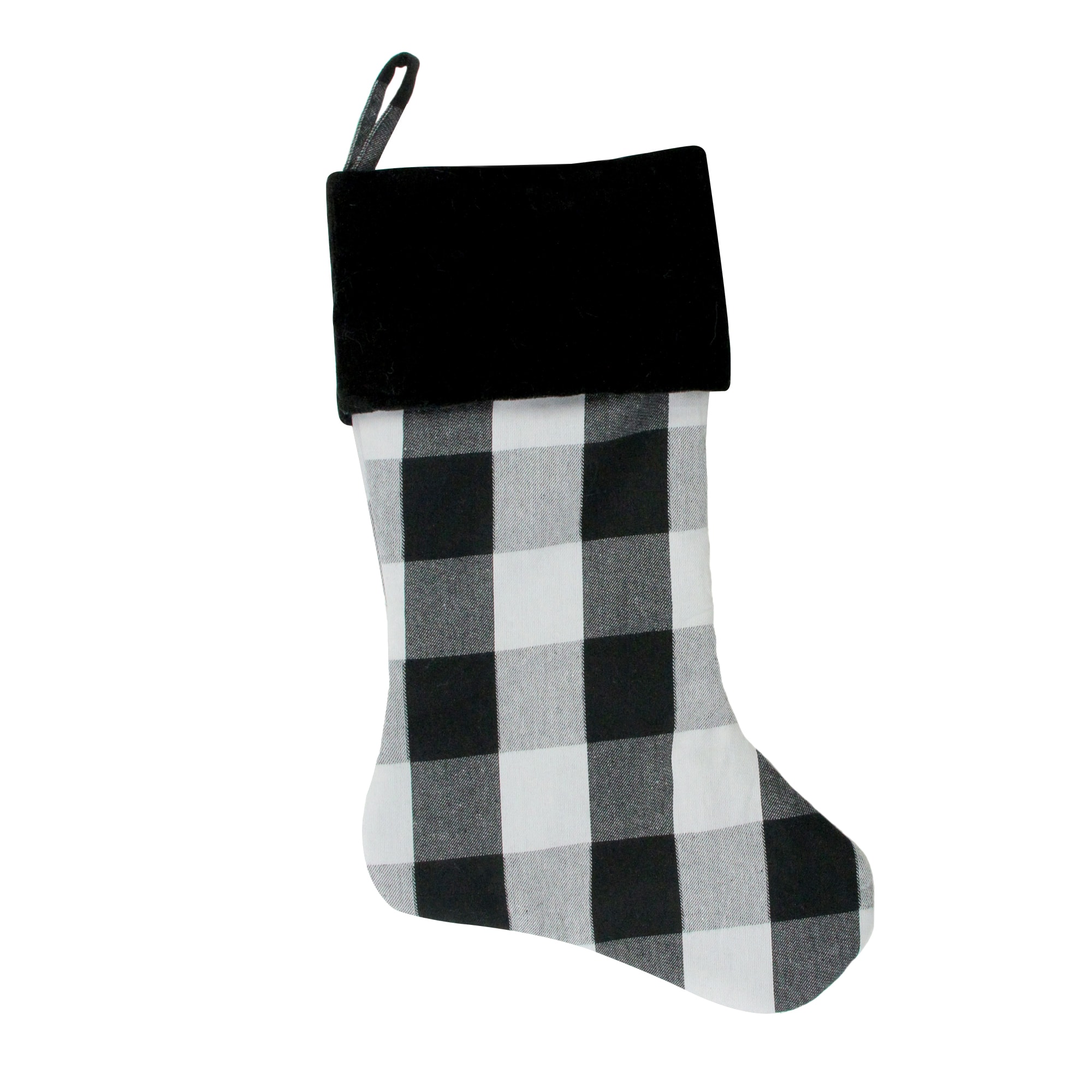 Northlight 34315059 10-in Black Plaid Christmas Stocking