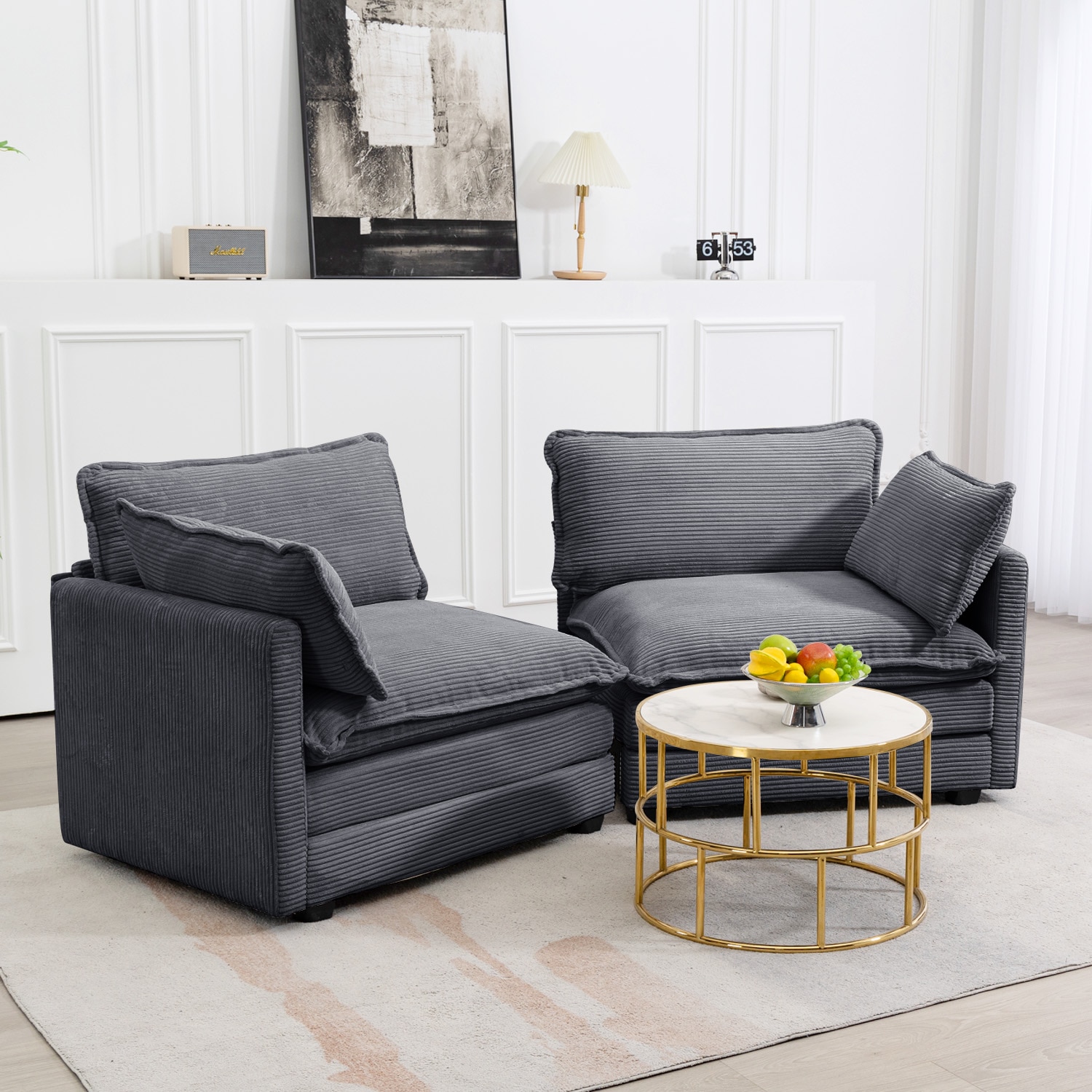 VOUA SAF-ASDJY-GY Sofas-Loveseats - View #2