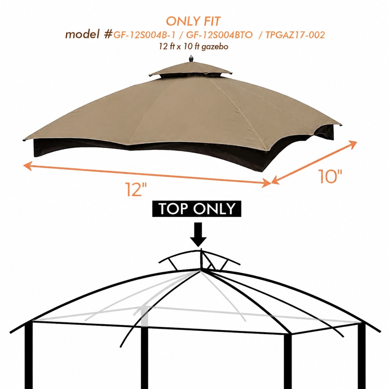 ITOPFOX Replacement Canopy Top Double Tiered Canopy Cover Roof with Air ...