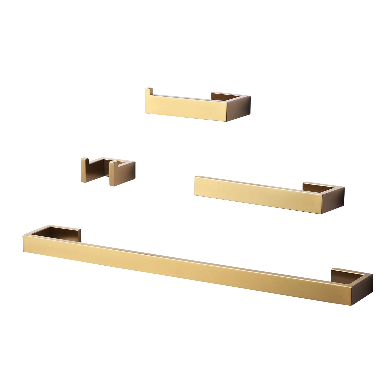 WOWOW 410065G-LW 4 -Piece Gold Decorative Bathroom Hardware Set Towel Bar, Toilet Paper Holder, ,Robe Hook Included