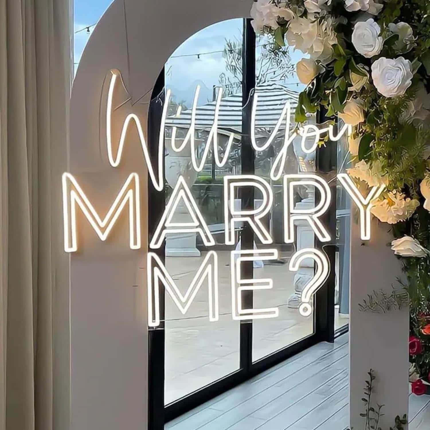 AOIZGMY Custom Wedding Proposal Neon Sign Warm White LED Wall