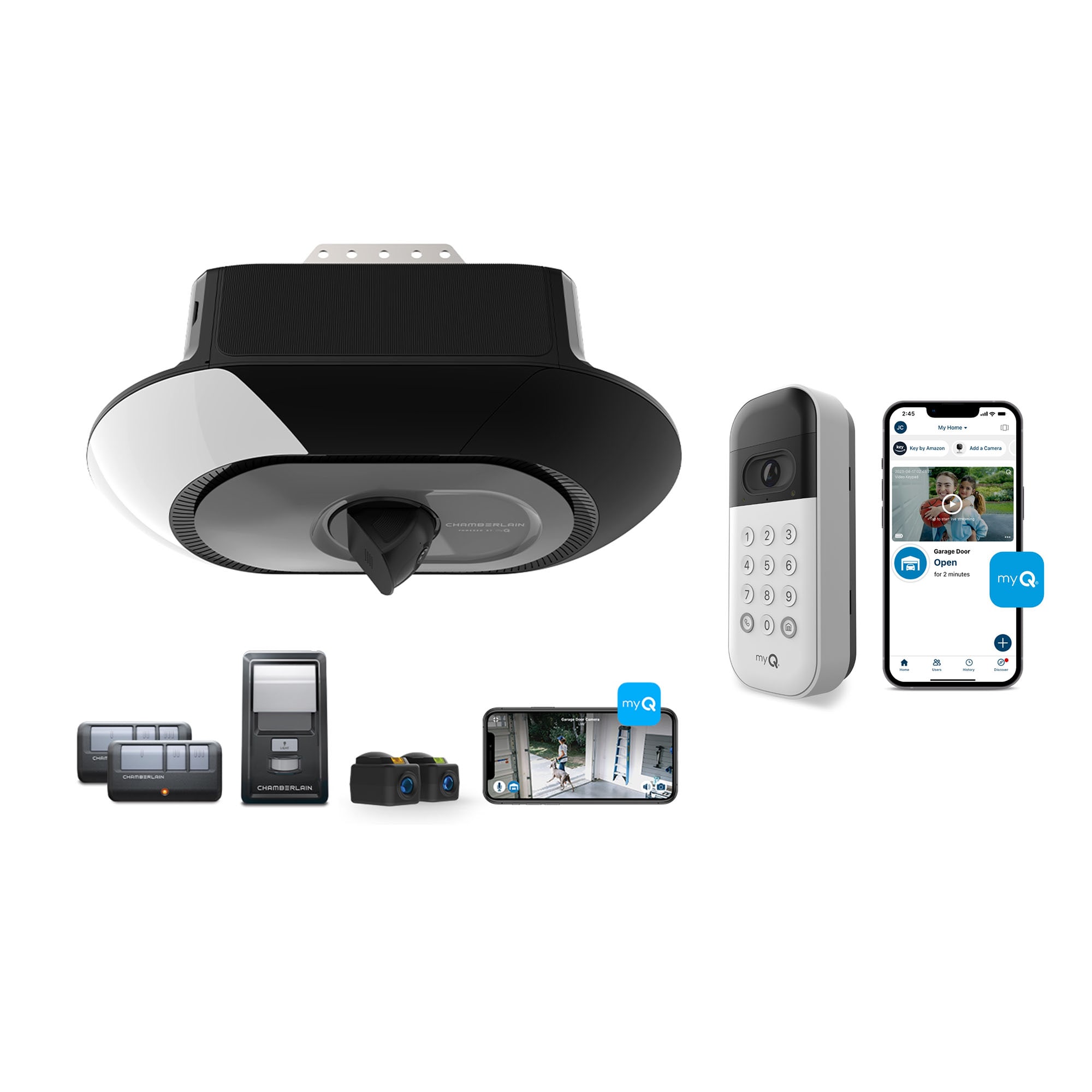 Chamberlain  3/4 Hps myQ Secure View Smart Belt Drive Garage Door Opener Wi-fi LED w/wireless Video Keypad