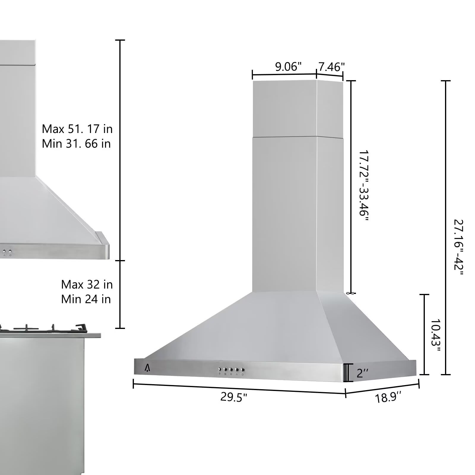 Qeetex JXNAG-PHO-1311X10L Undercabinet-Range-Hoods - View #4