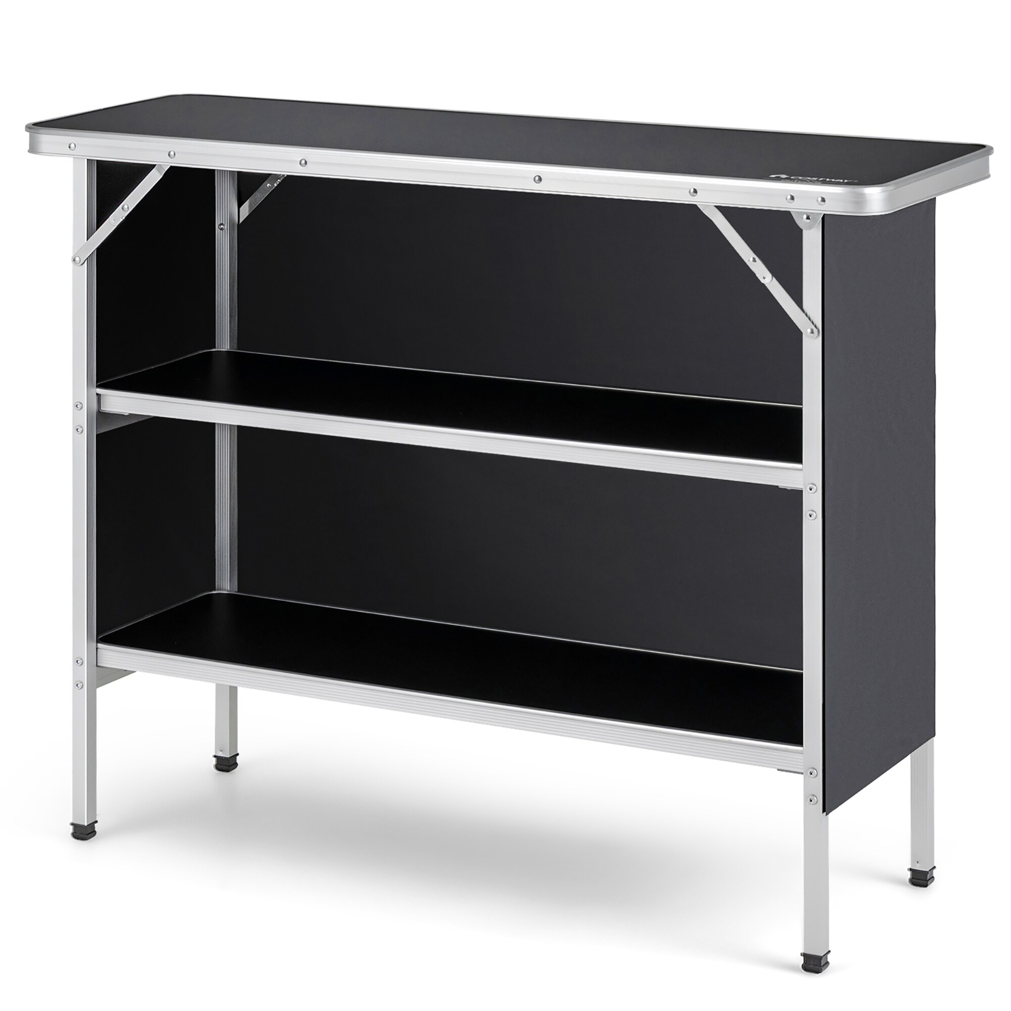 Costway NP10612DK 43.5-in Black wood Rectangle Picnic Table