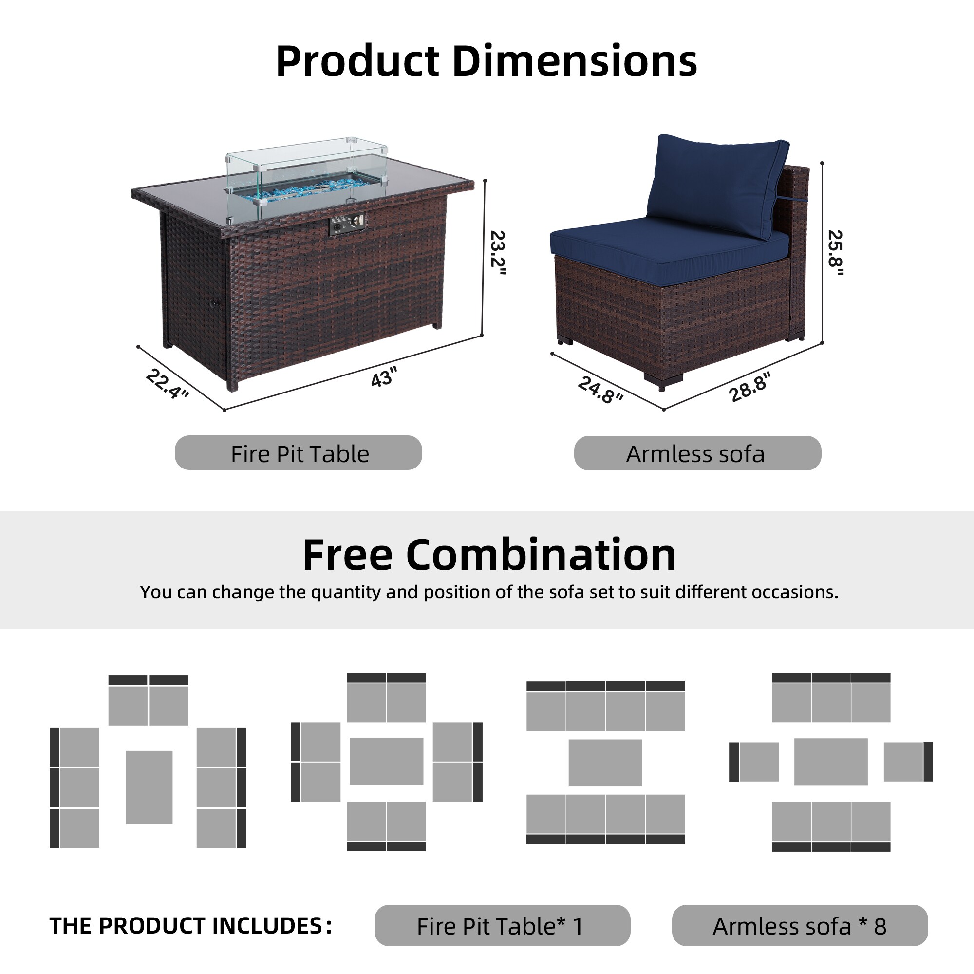 Patio Watcher TBSF-4C43BR-NA Patio-Conversation-Sets - View #3