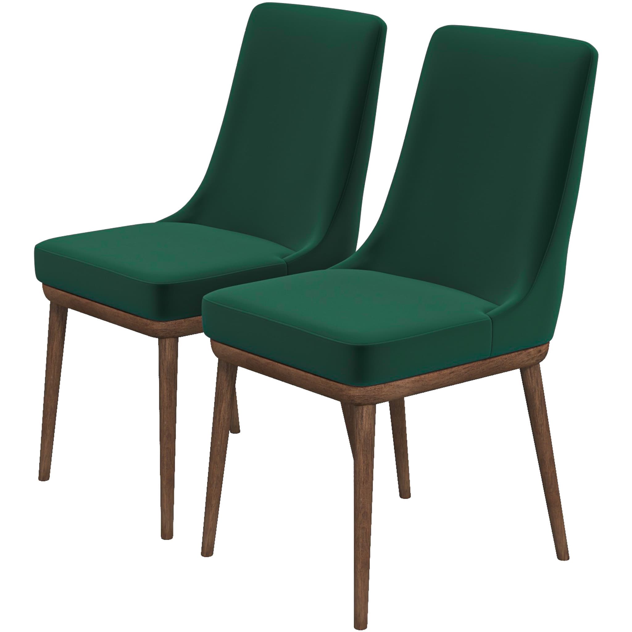 Vynxaria LEXY0802-DJKC-CY144 Green Velvet Dining Chairs  Set of 2 for Chic Interiors