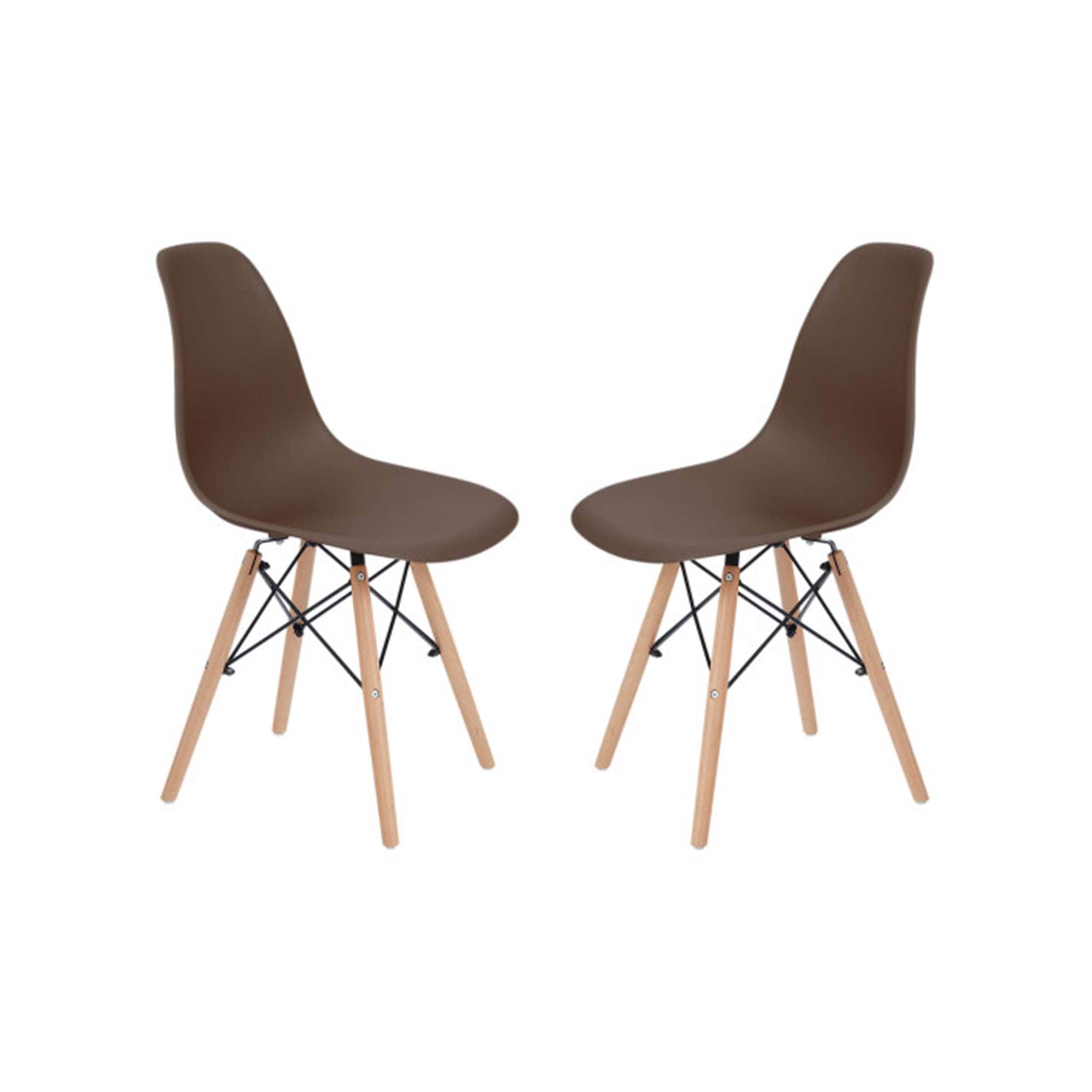 Teamson Home VNF-00111BR Set of 2 Allan Contemporary/Modern Polyester/Polyester Blend Dining Side Chair (Metal Frame)