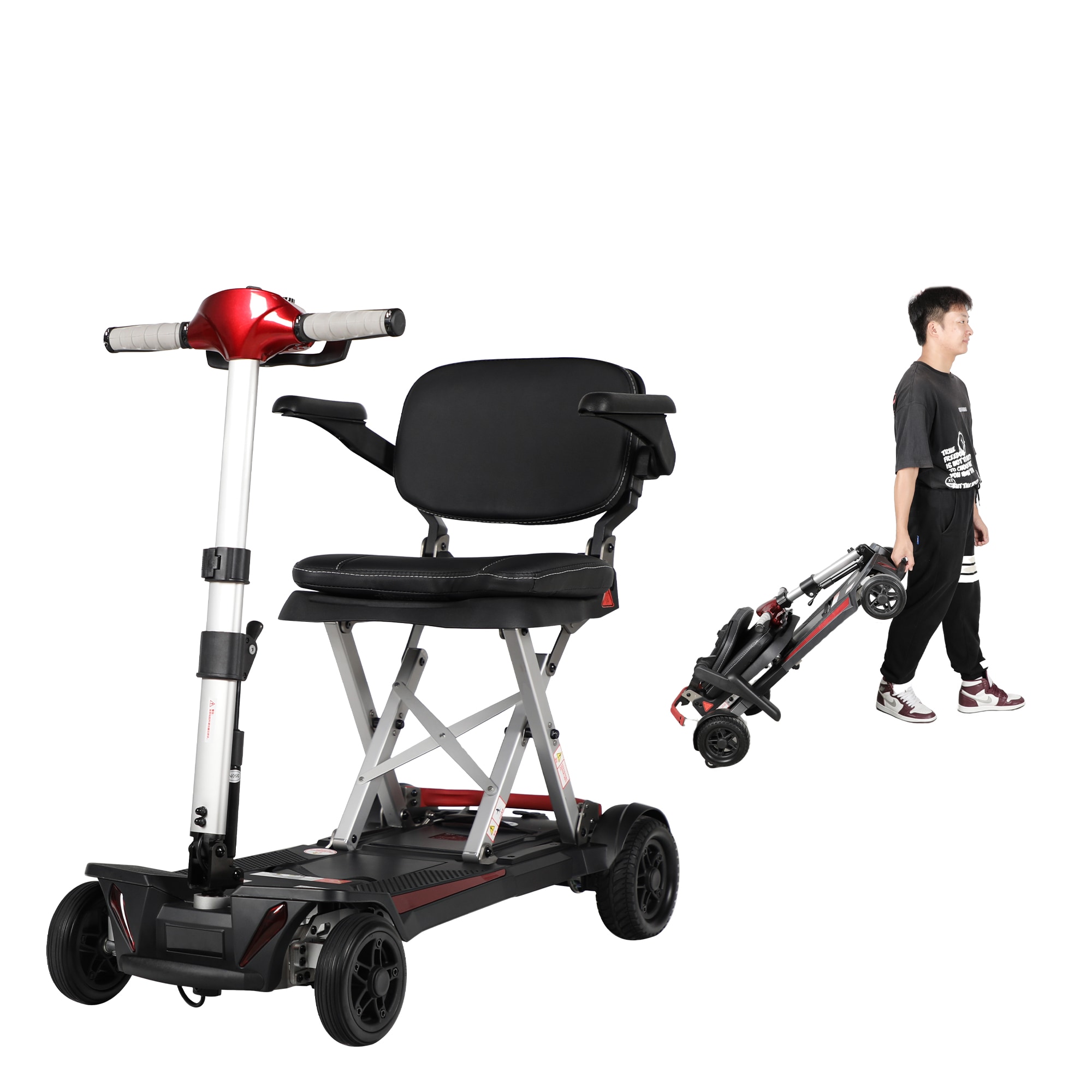 Xspracer ML-FMS554 Manaul Folding Scooter Red For Senior's Easy Travel