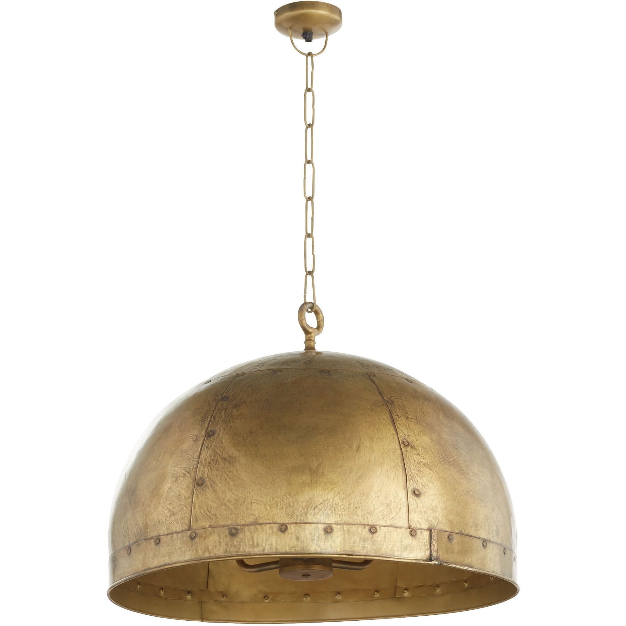 Quorum International 3 - Light Artisan Brass Brass Pendant Light