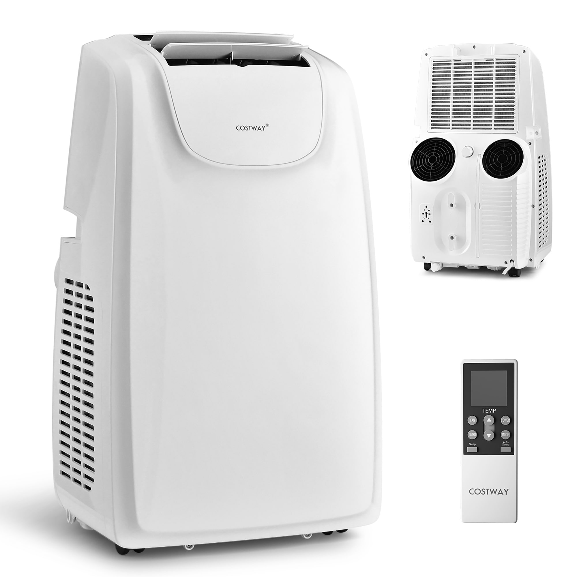 Costway 8000-BTU DOE (115-Volt) White Vented Portable Air Conditioner with Remote Cools 400-sq ft LWS00238 Sansujyuku sansujyuku.com