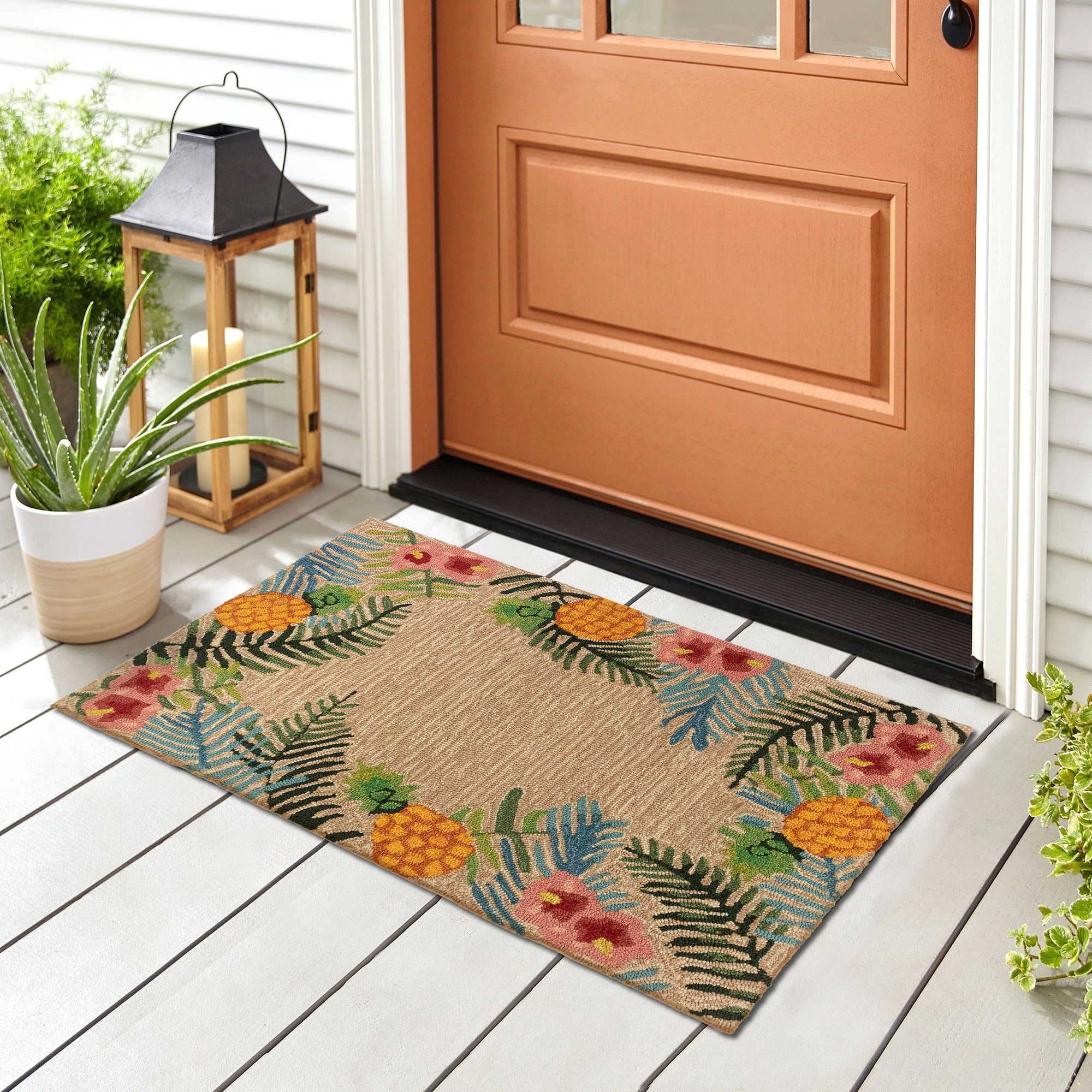 allen + roth 3-ft x 4-ft Sea Polypropylene Rectangular Indoor or