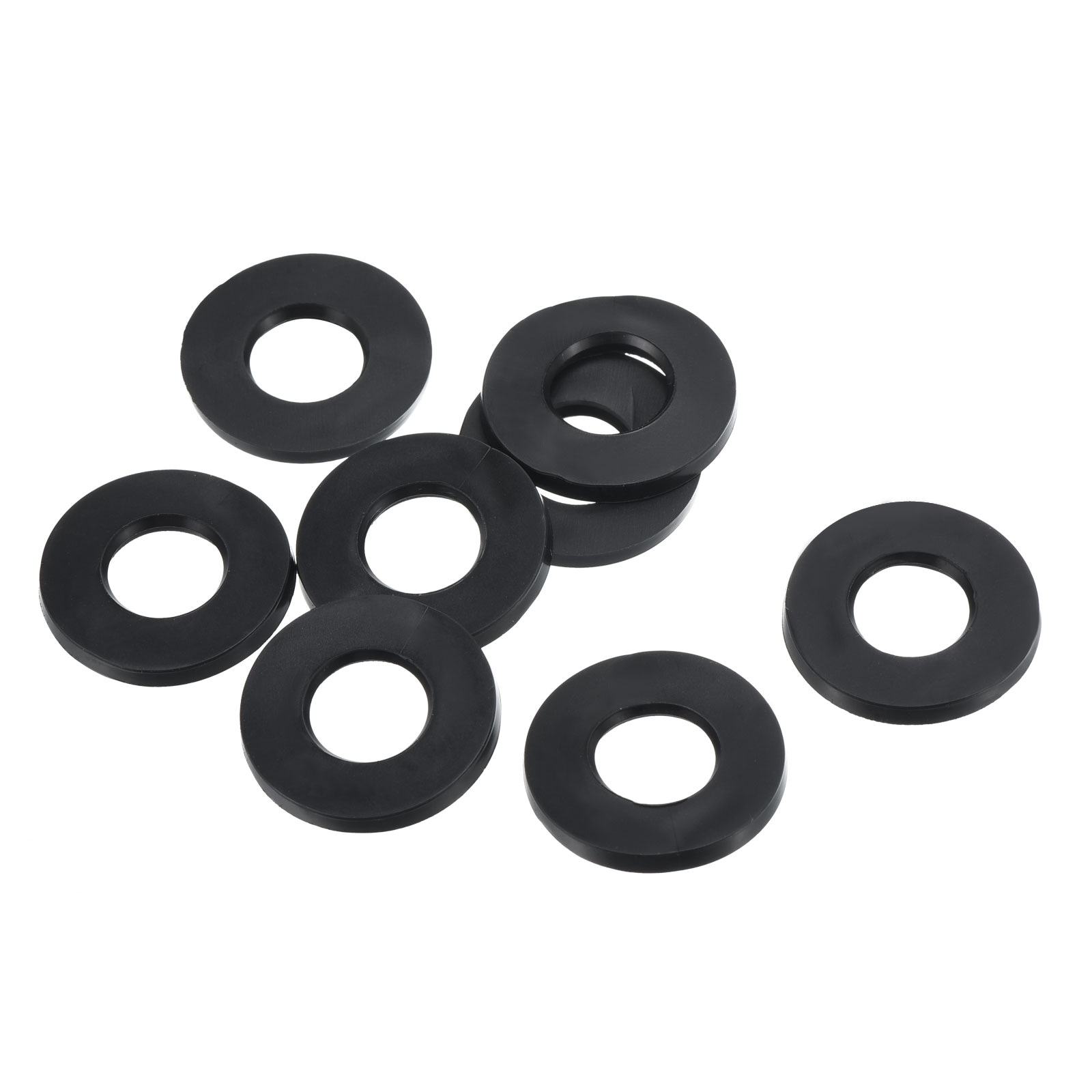 PATIKIL M10 Rubber Flat Washer 8pcs 10mm ID 20mm OD 2mm Thick Sealing Spacer Gasket Ring for Faucet Pipe Water Hose Fastener Bolt Black