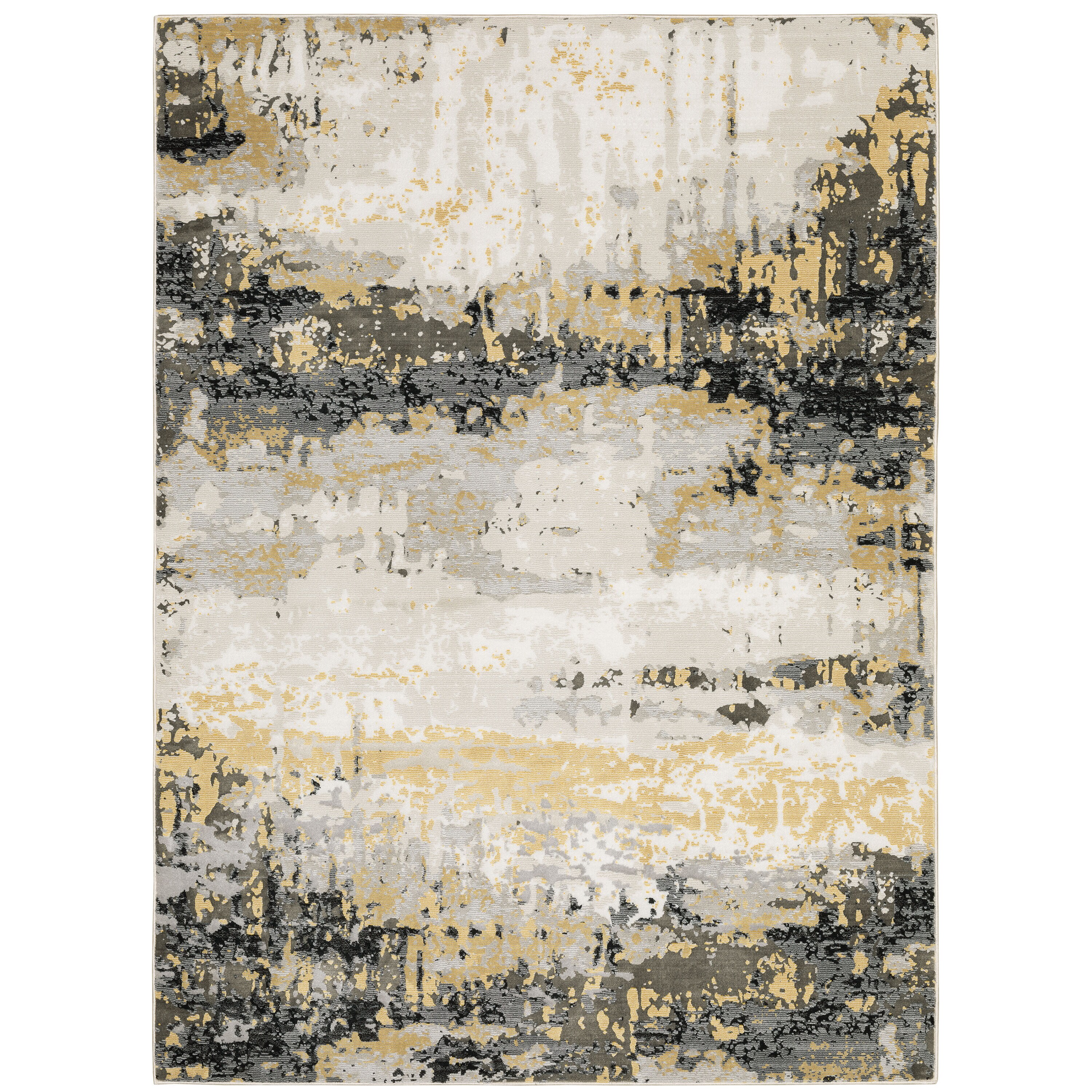 Archer Lane 206CARA1X6L Banks 6 x 9 (ft) Polyester Beige/Blue Rectangular Indoor Abstract Bohemian/Eclectic Area rug