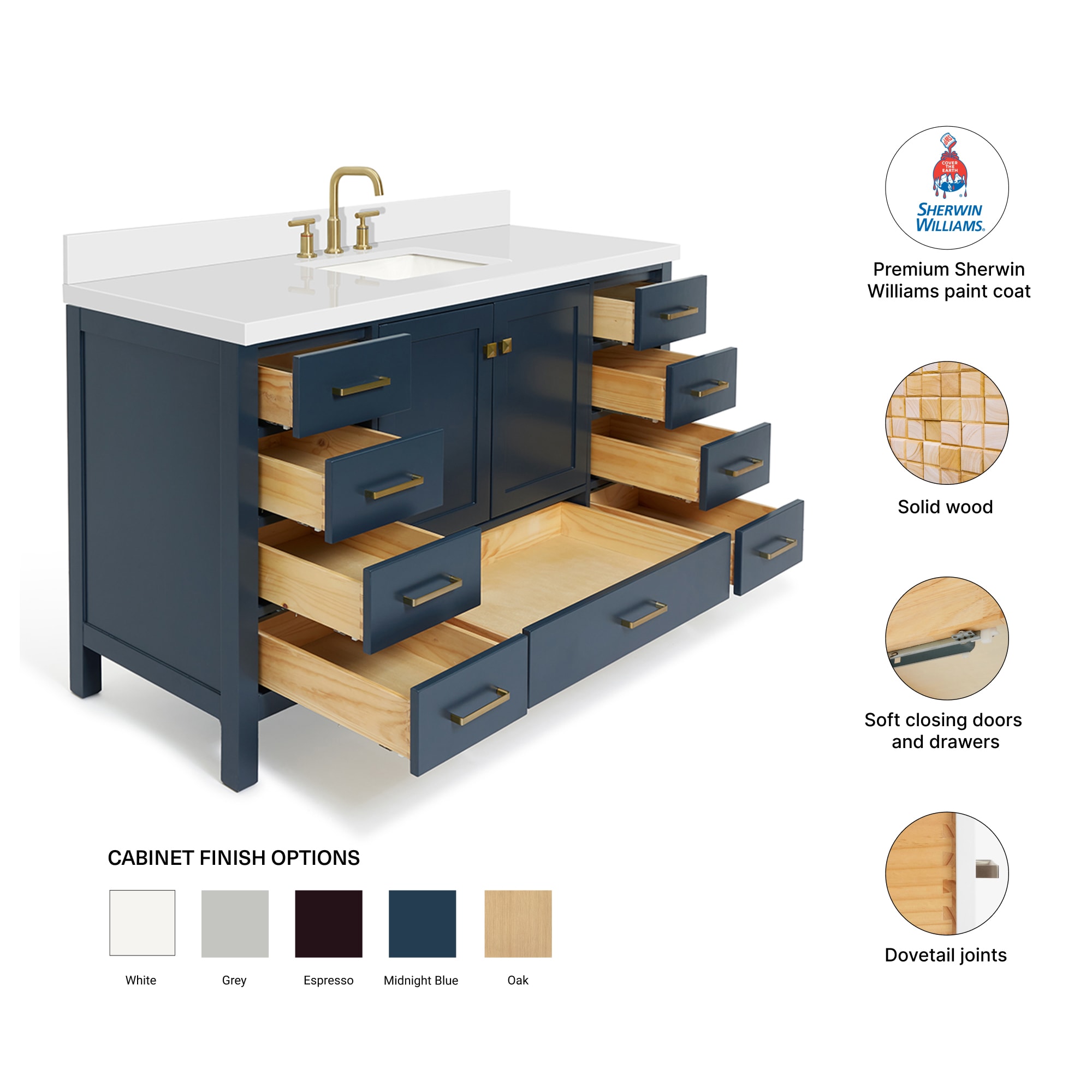 ARIEL A061SWQRVOMNB Bath-Vanity-Combo - View #4