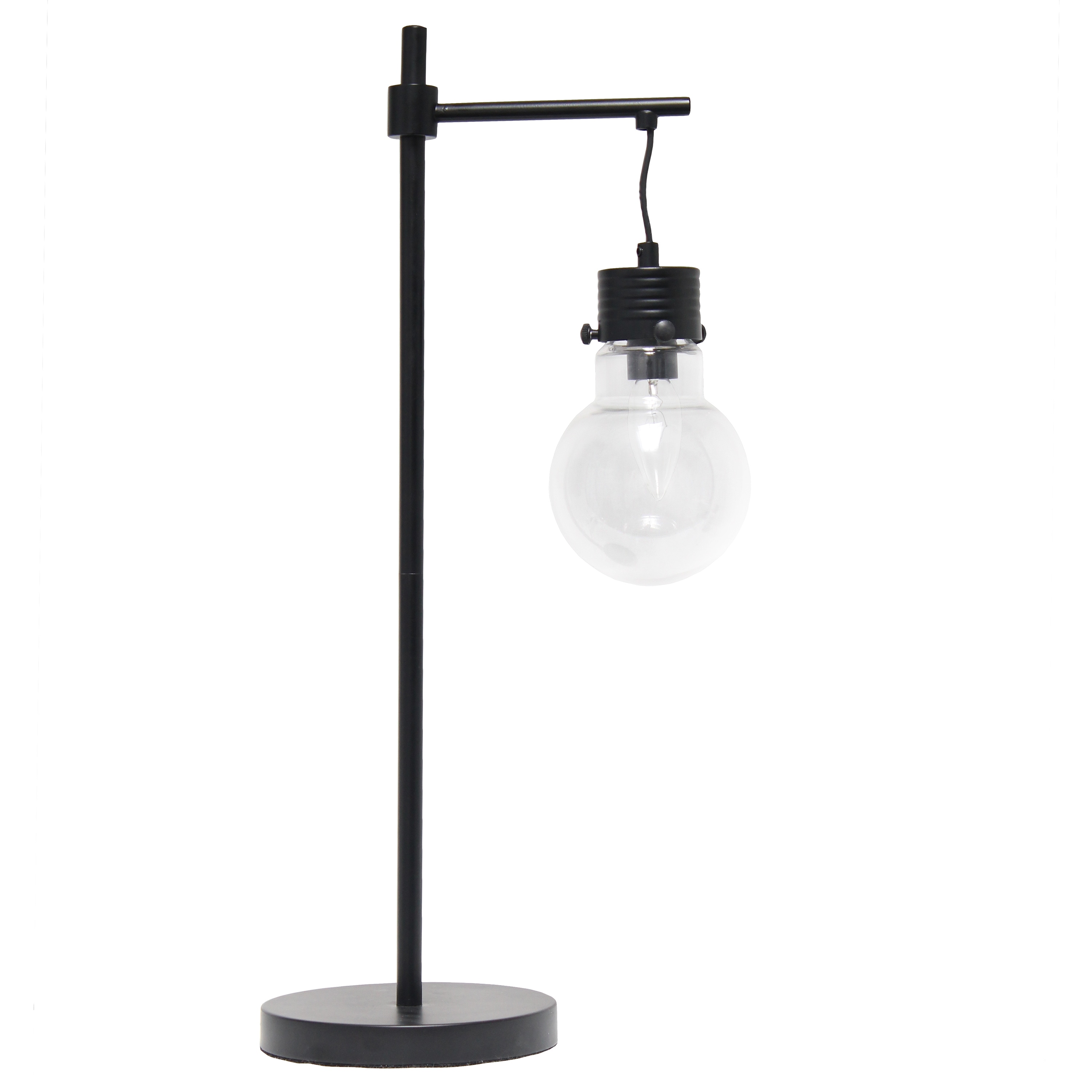 Lalia Home LHT-1016-BK Barnlitt 24-in Black LED On/Off switch Downbridge Table Lamp with Glass Shade