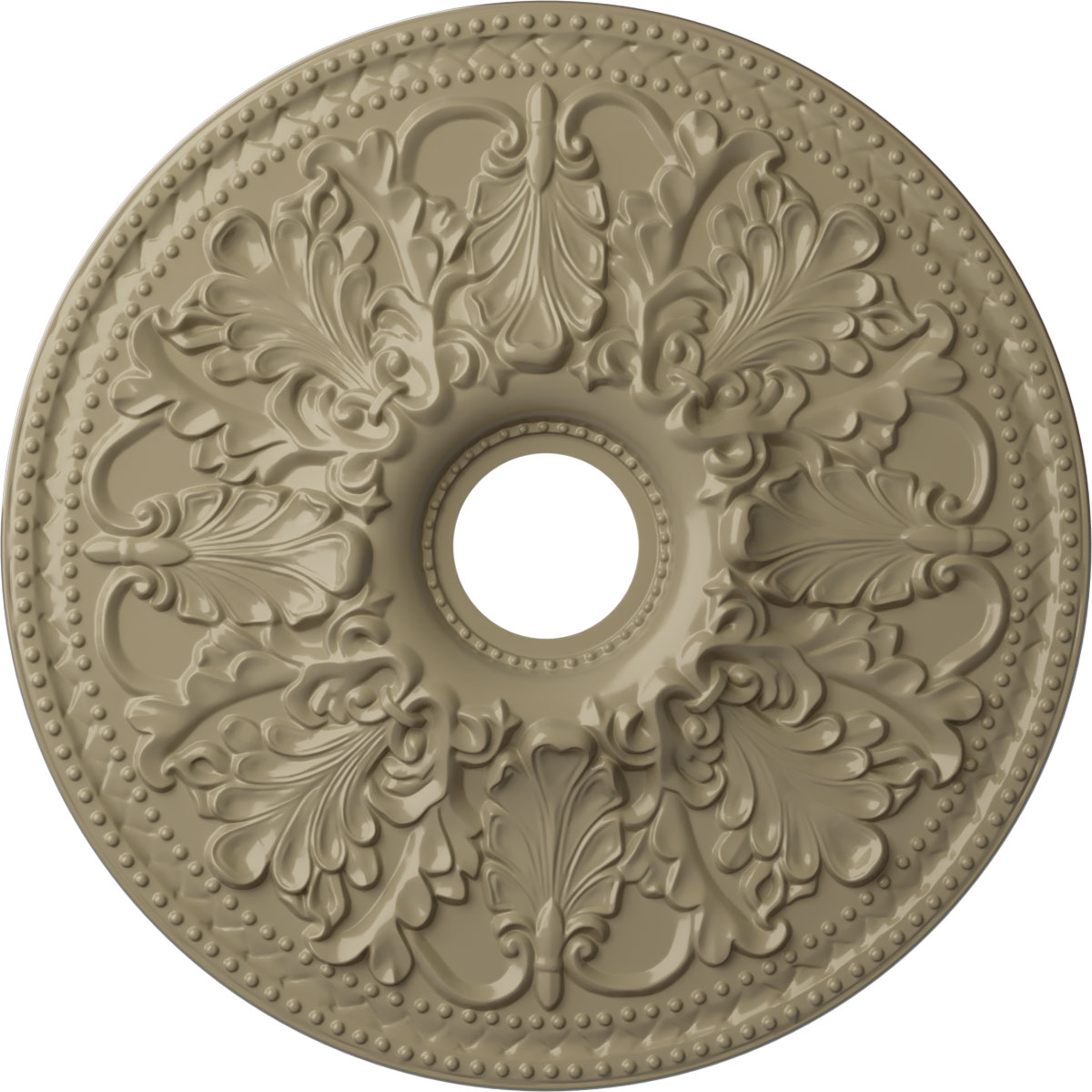 Ekena Millwork CM23ASGDF Ashley 23.875-in W x 23.875-in L Painted Gobi Desert Polyurethane Whole Ceiling Medallion