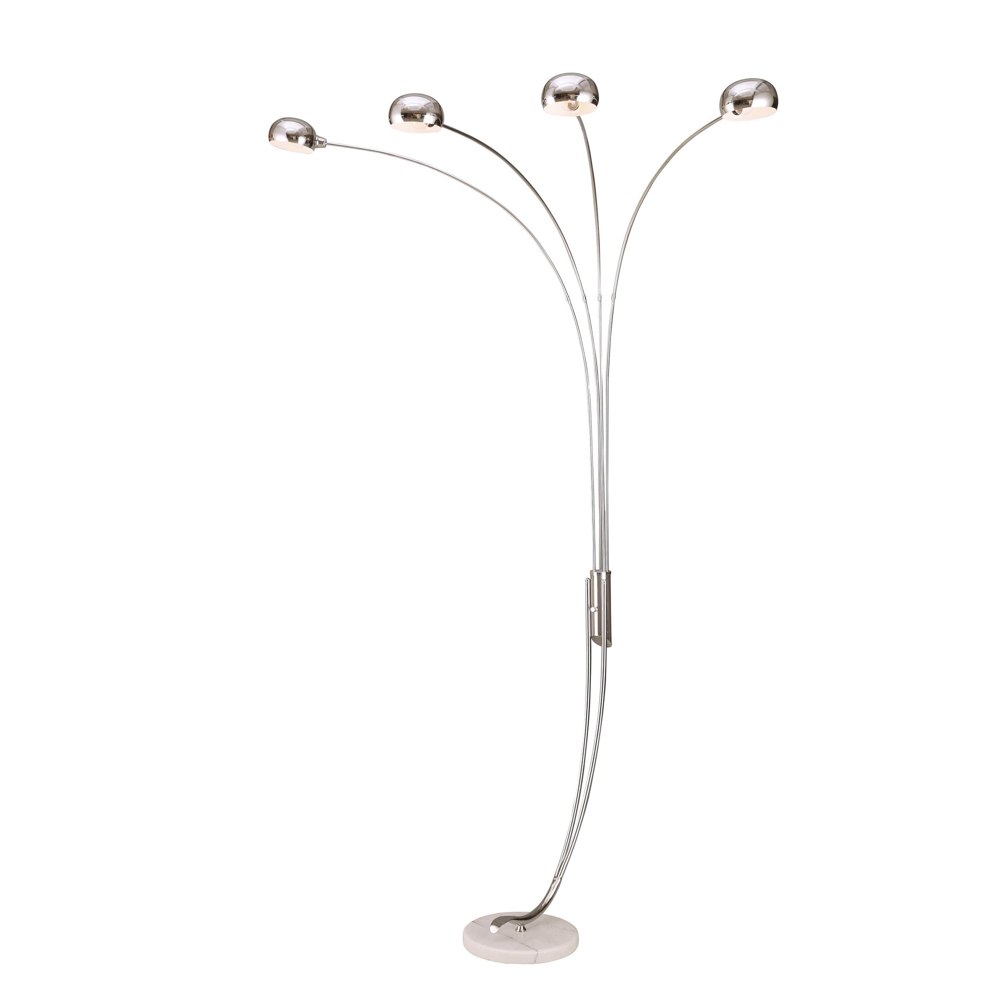 ORE International 88 In. Tall Metal Floor 4-Arch Lamp with Silver