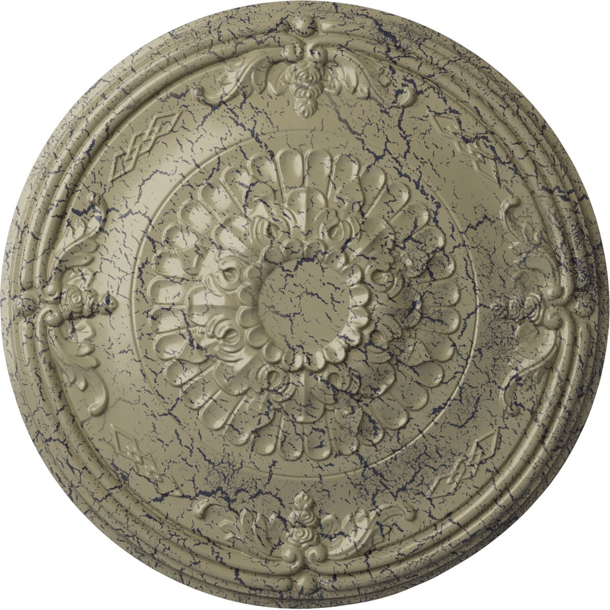 Ekena Millwork CM27ATCSC Athens 26.25-in W x 26.25-in L Painted Castle Stone Crackle Polyurethane Whole Ceiling Medallion