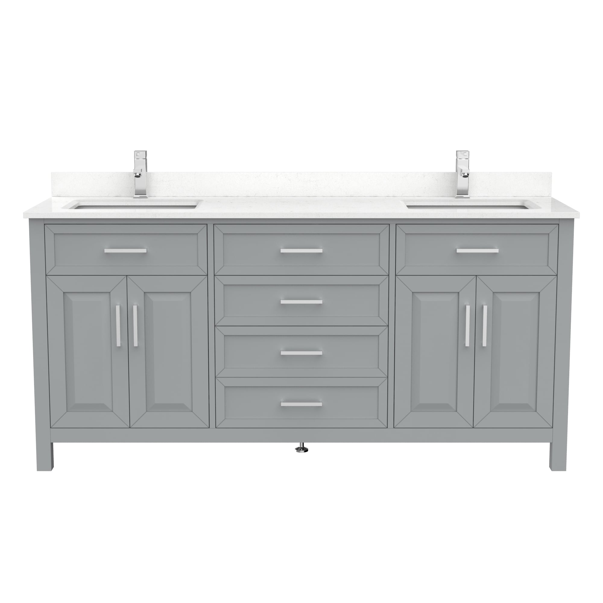 Spa Bathe Thomas 72-in Oxford Gray Undermount Double Sink Bathroom