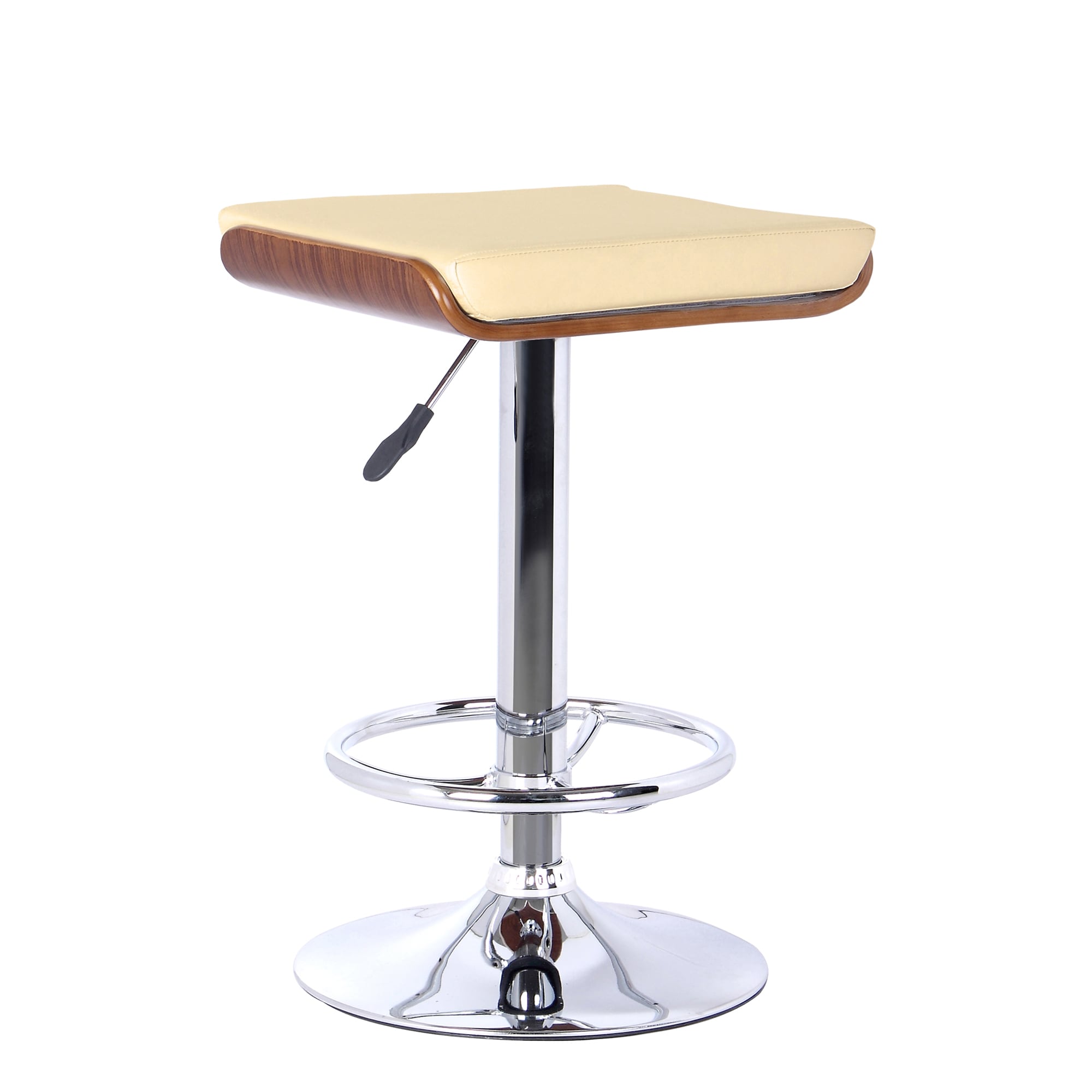 Armen Living LCJABACRWA Java Cream 24.0-in H Adjustable Height Counter height Square seat Upholstered Swivel Metal Bar Stool