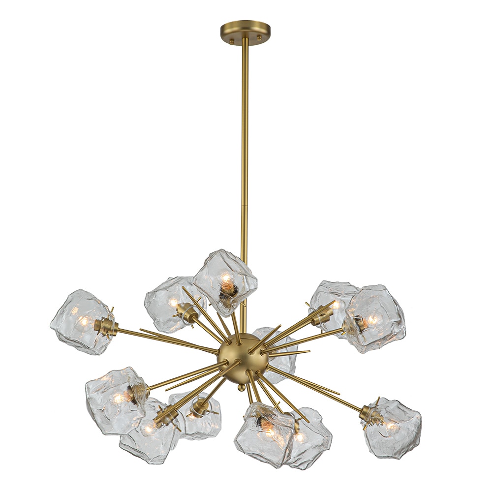 HUOKU PD1051911 Irreg 12 -Light Brushed Gold Modern/contemporary For Use in Bedrooms, Dining Rooms, Foyers, Kitchens, Living Rooms Chandelier
