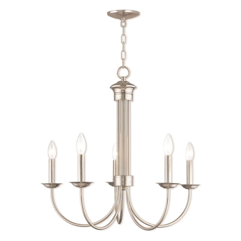 Livex Lighting Estate 5-Light Polished Nickel Traditional Chandelier in ...