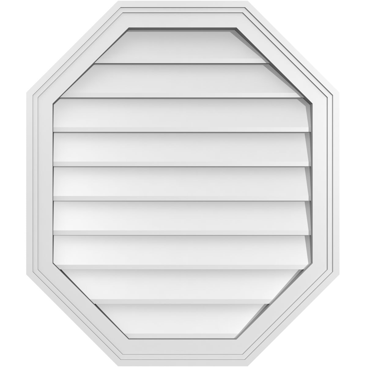 Ekena Millwork GVPOV24X2802SN 24-Inches x 28-Inches Off-white Octagon PVC Gable Louver Vent