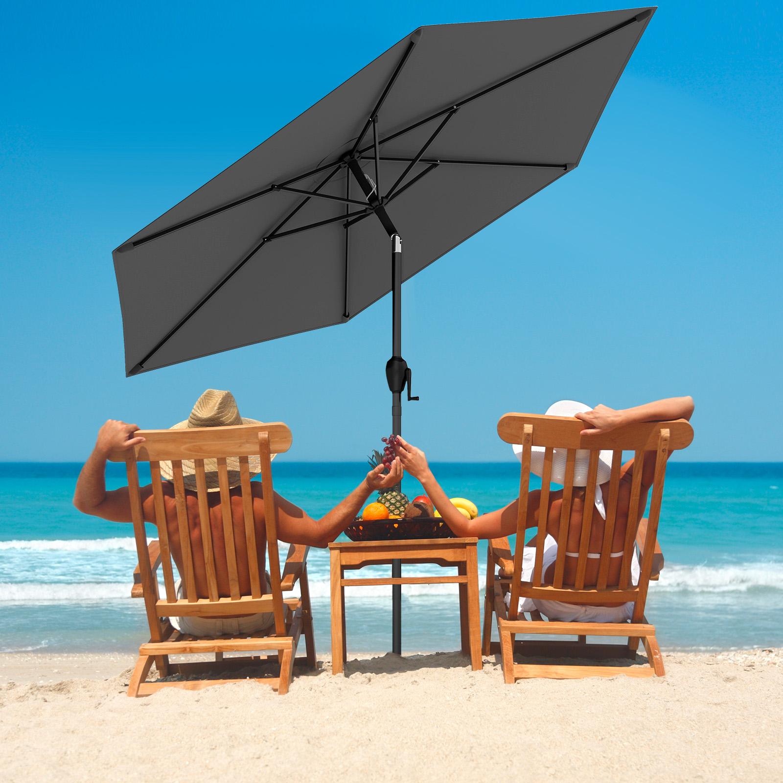 BABOOM - 7.5 Feet Outdoor Patio Heavy Duty Market Umbrella with Push Button Tilt