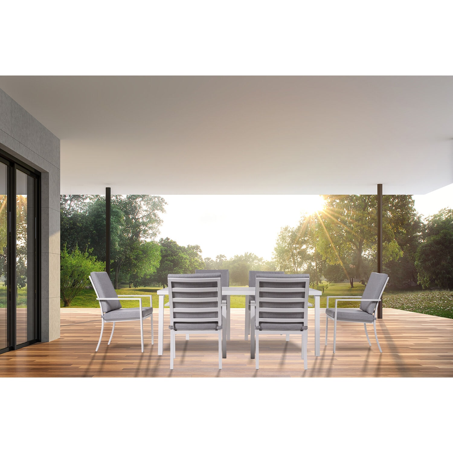 Mod Furniture GRYSN7PCDN-GRY Patio-Dining-Sets - View #8