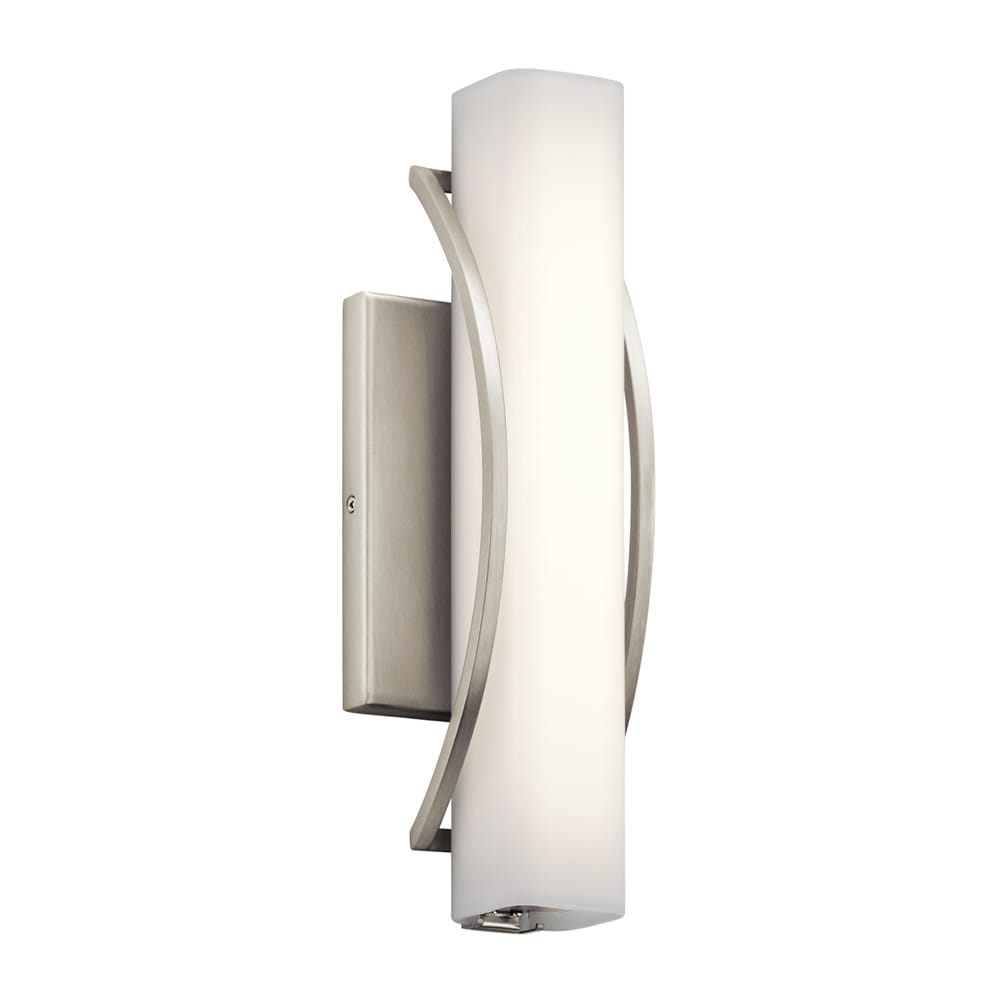 Brushed Nickel LED Vanity Light with Opal Glass Shade