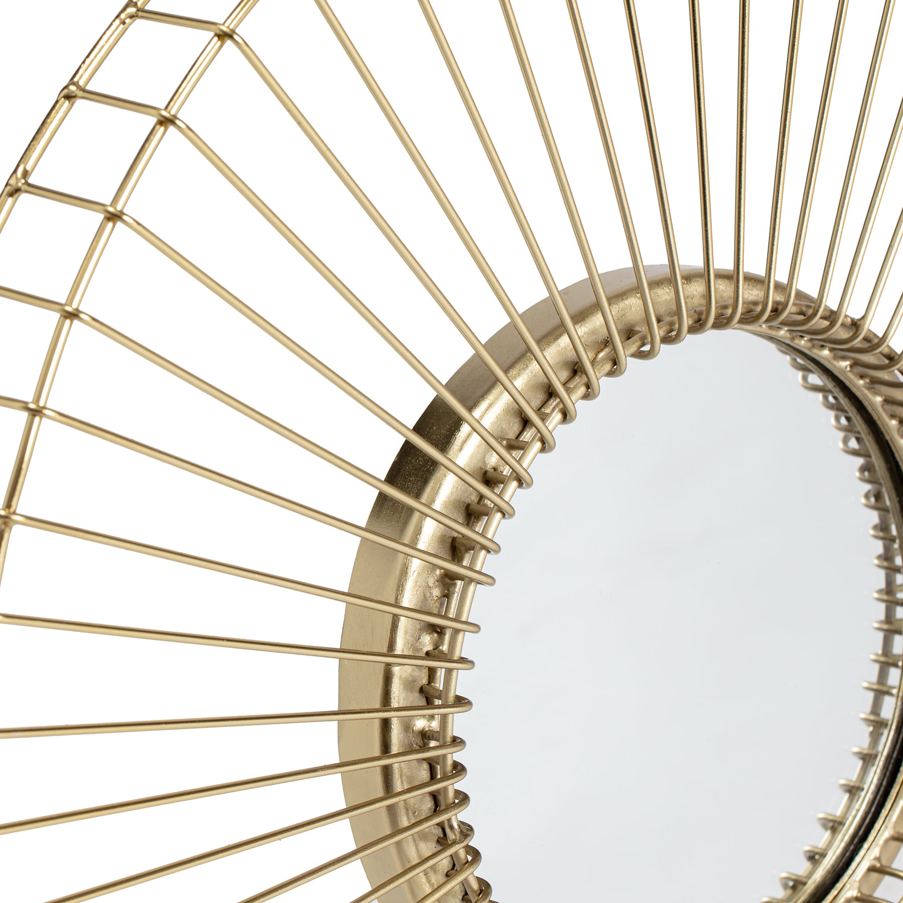 Ariston Gold Sunburst Frameless Round Wall Mirrors Set of 3